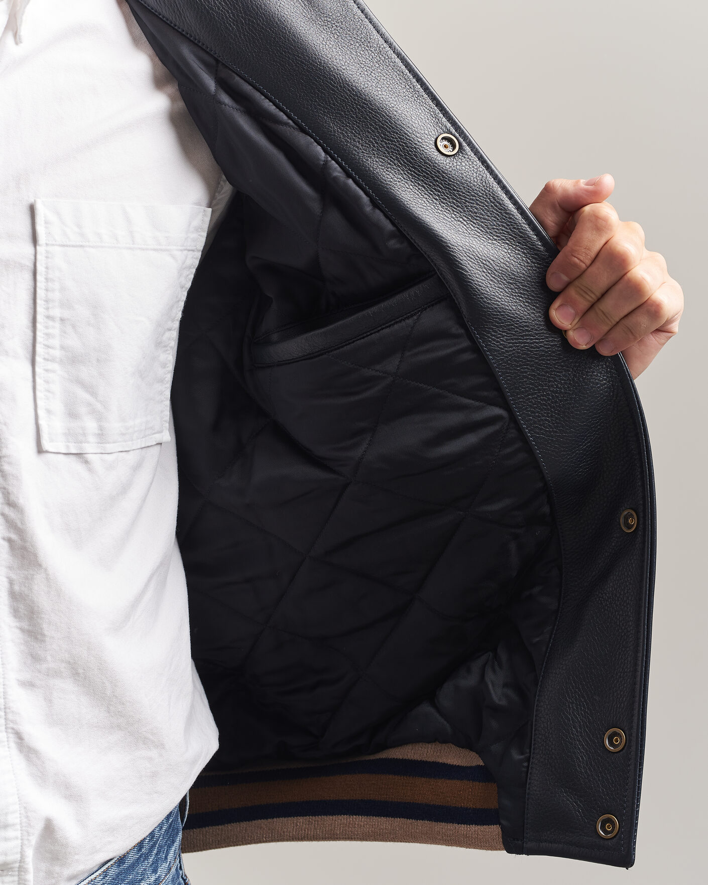 Heren | Jassen | Gant | YALE Suede/Leather Varsity Jacket Navy
