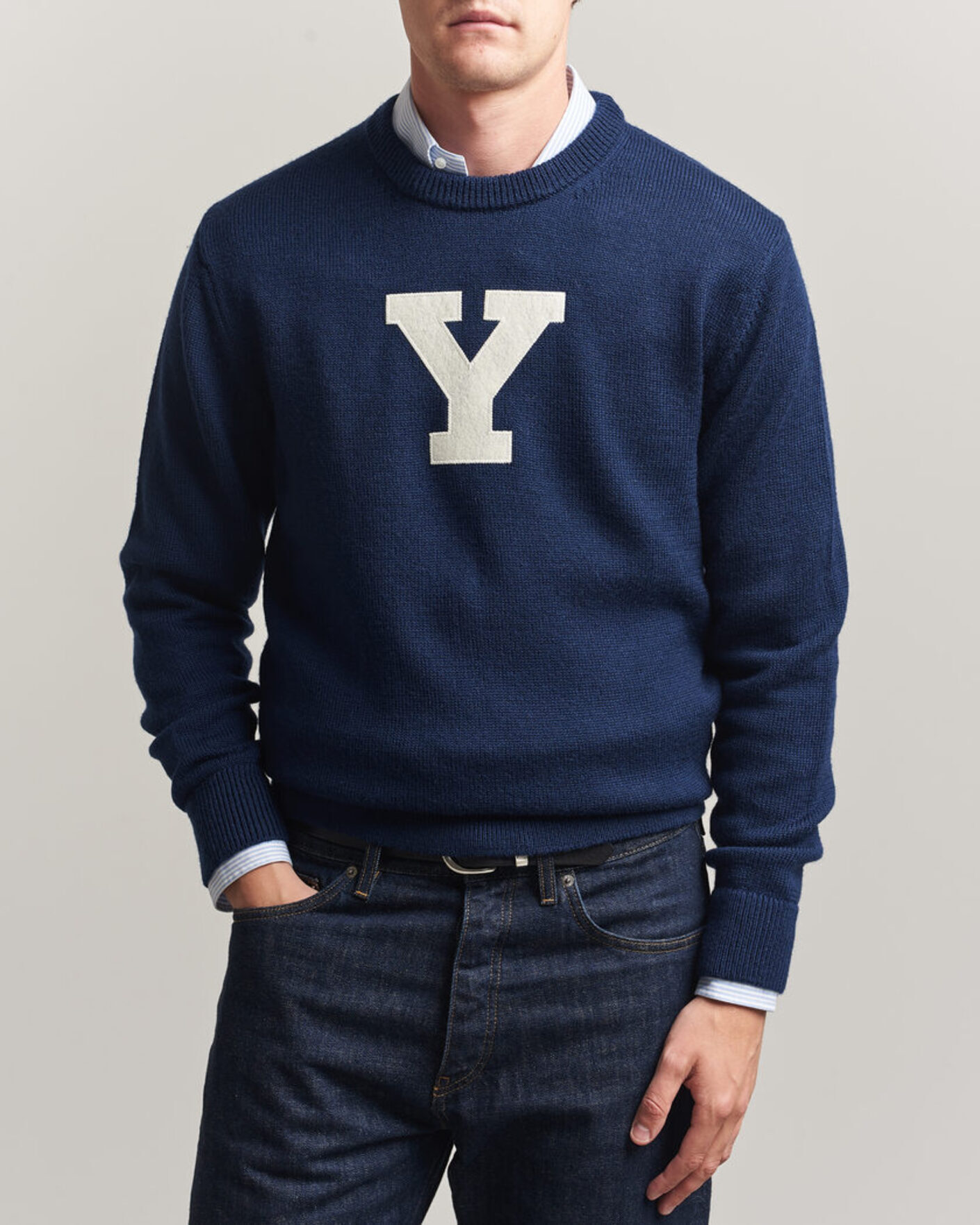 Homme | Pulls Et Tricots | Gant | YALE Merino Crew Neck Marine