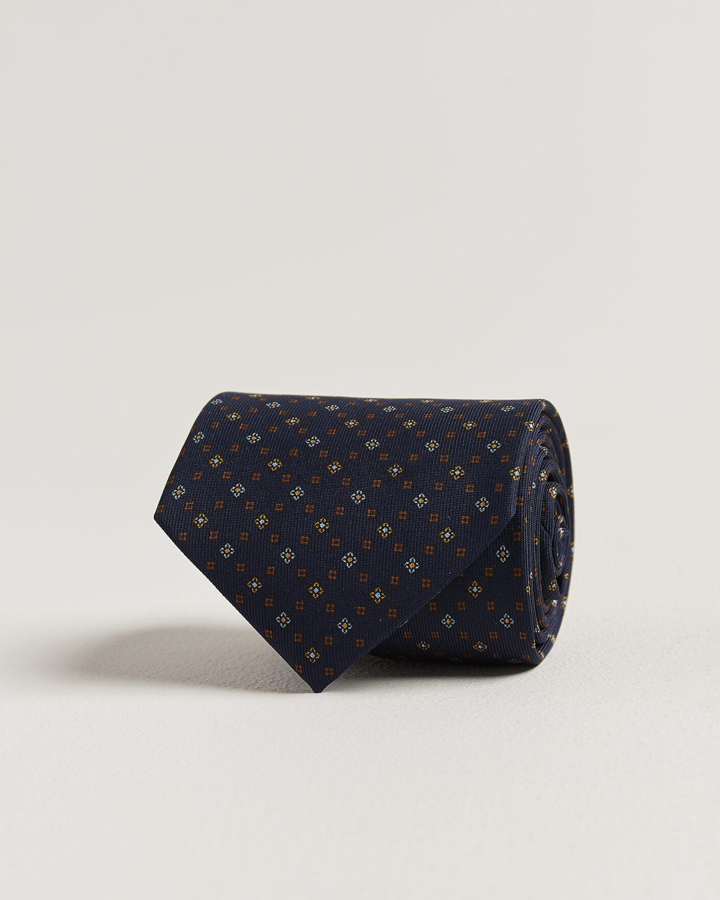 Homme | Cravates | E. Marinella | 3-Fold Printed Silk Tie Navy