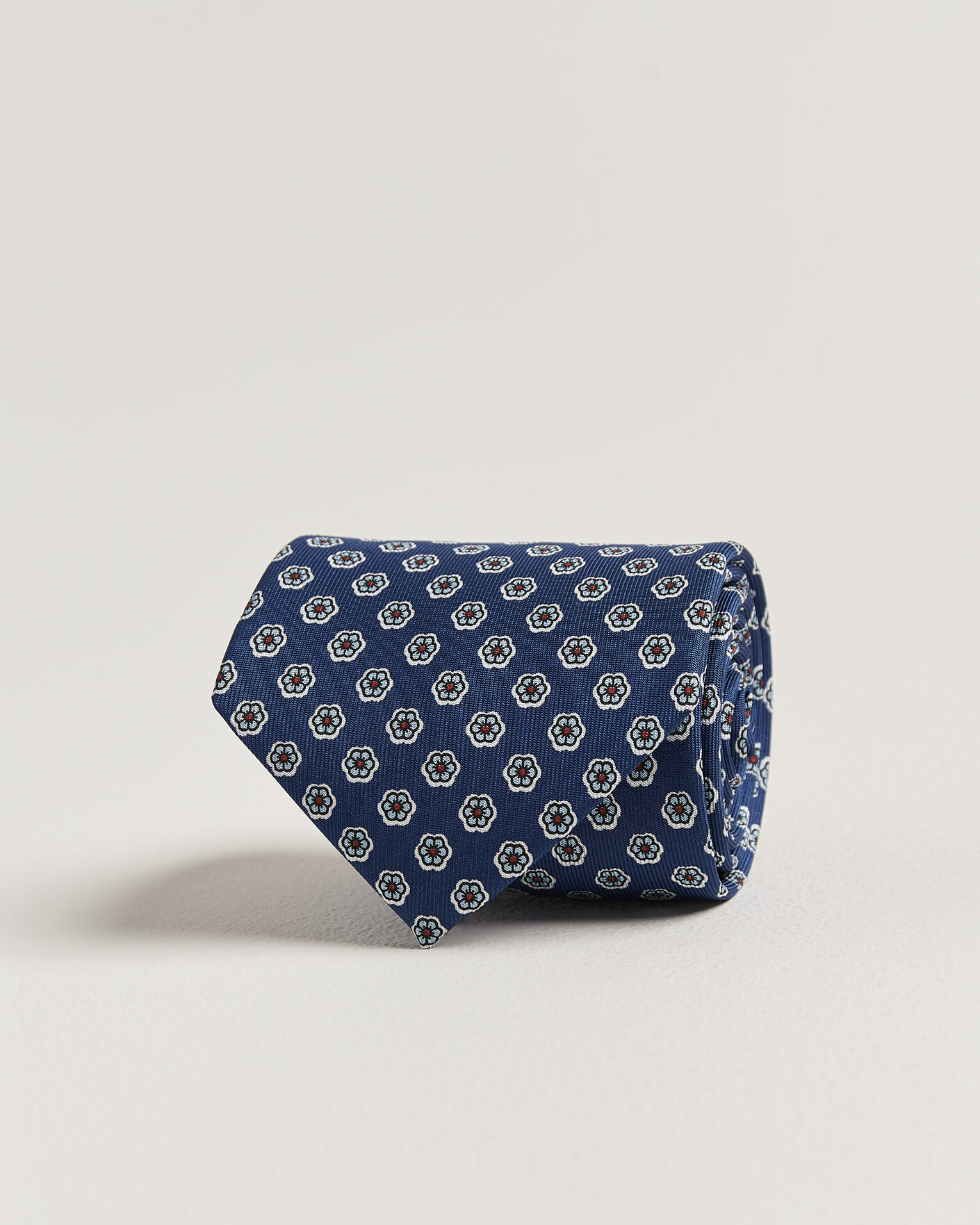  | Nieuw in de winkel | E. Marinella | 3-Fold Printed Silk Tie Dark Blue