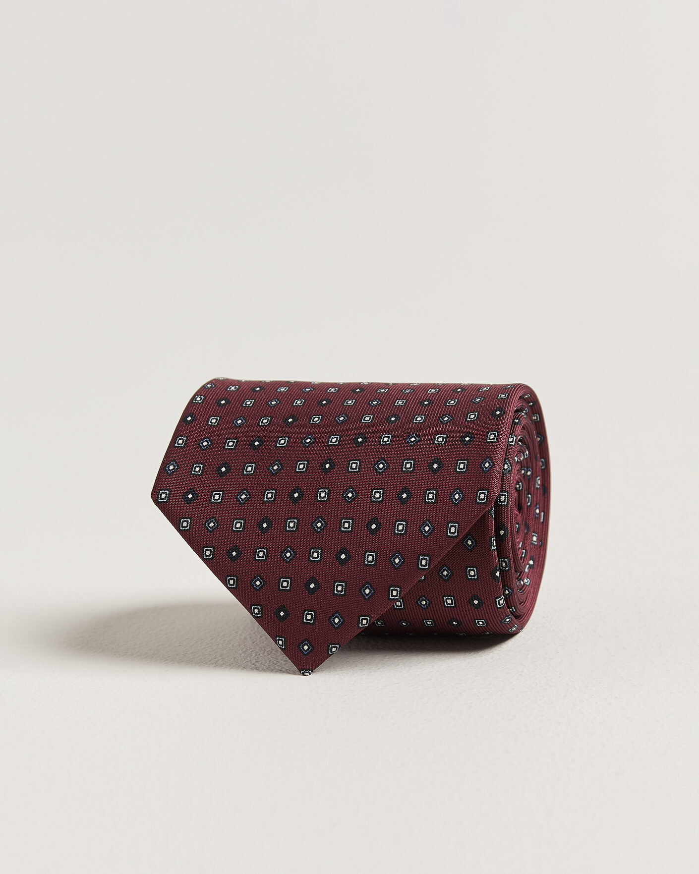 Heren | Stropdassen | E. Marinella | 3-Fold Printed Silk Tie Burgundy