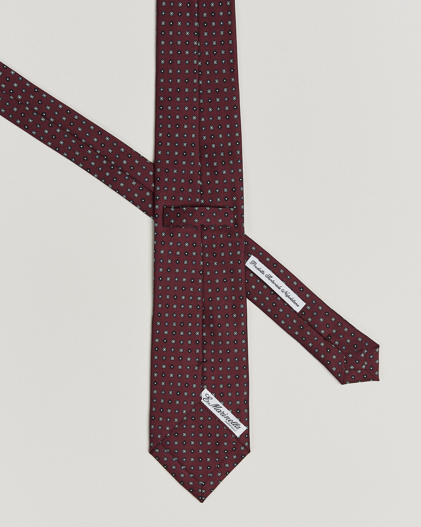 Heren | Stropdassen | E. Marinella | 3-Fold Printed Silk Tie Burgundy