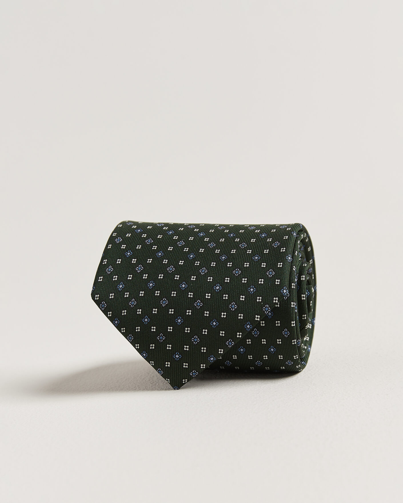 Homme | Cravates | E. Marinella | 3-Fold Printed Silk Tie Dark Green