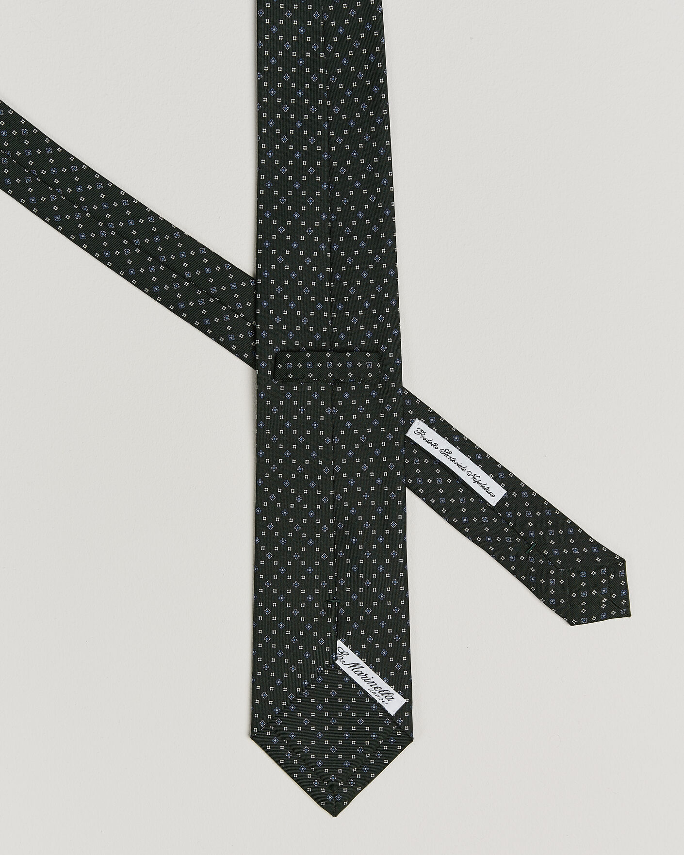 Homme | Cravates | E. Marinella | 3-Fold Printed Silk Tie Dark Green