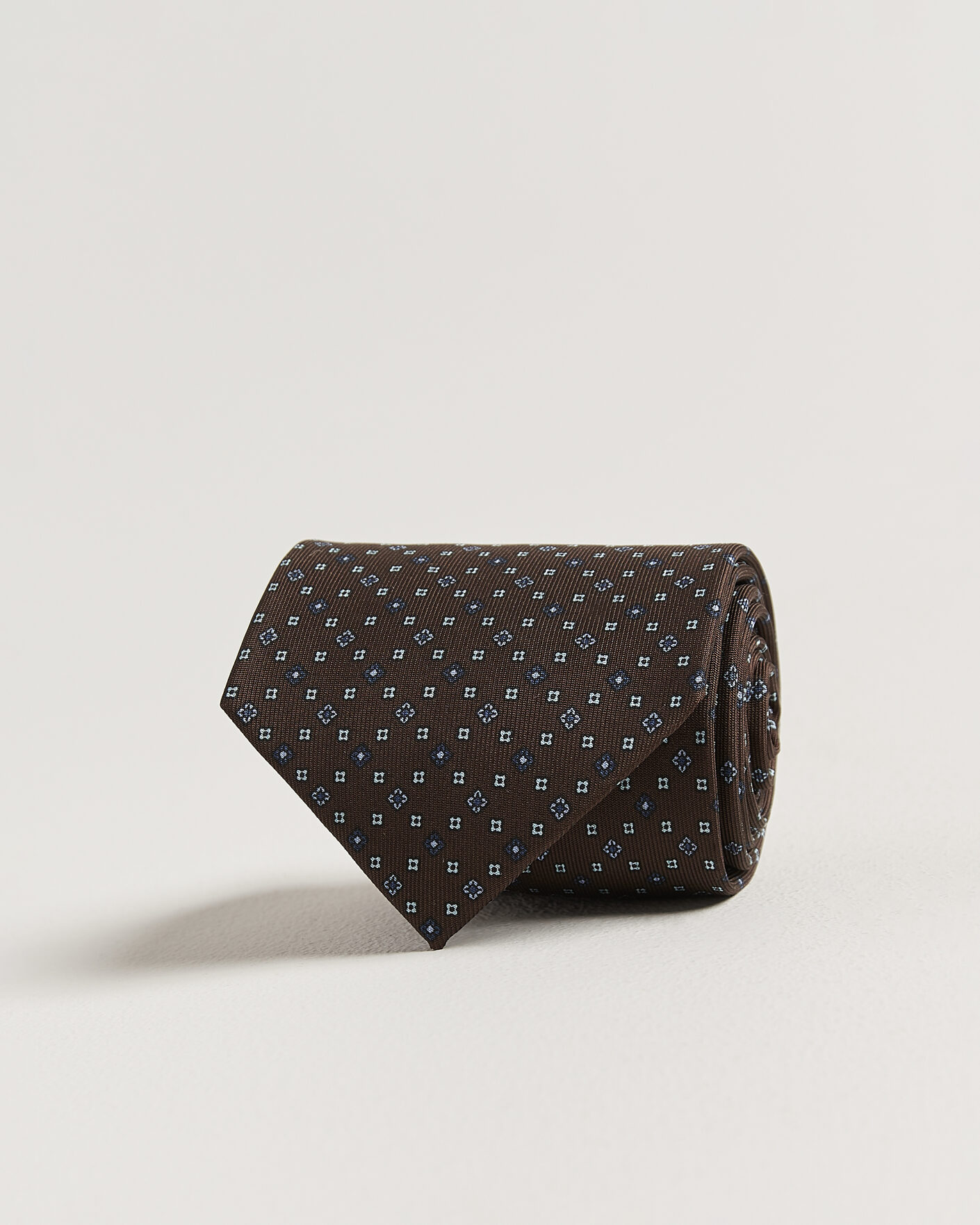  | Nieuw in de winkel | E. Marinella | 3-Fold Printed Silk Tie Brown