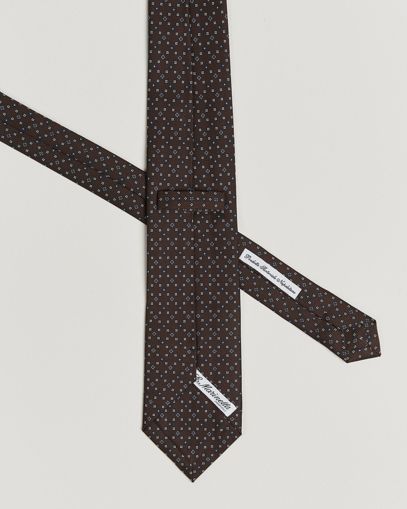 Homme | Cravates | E. Marinella | 3-Fold Printed Silk Tie Brown