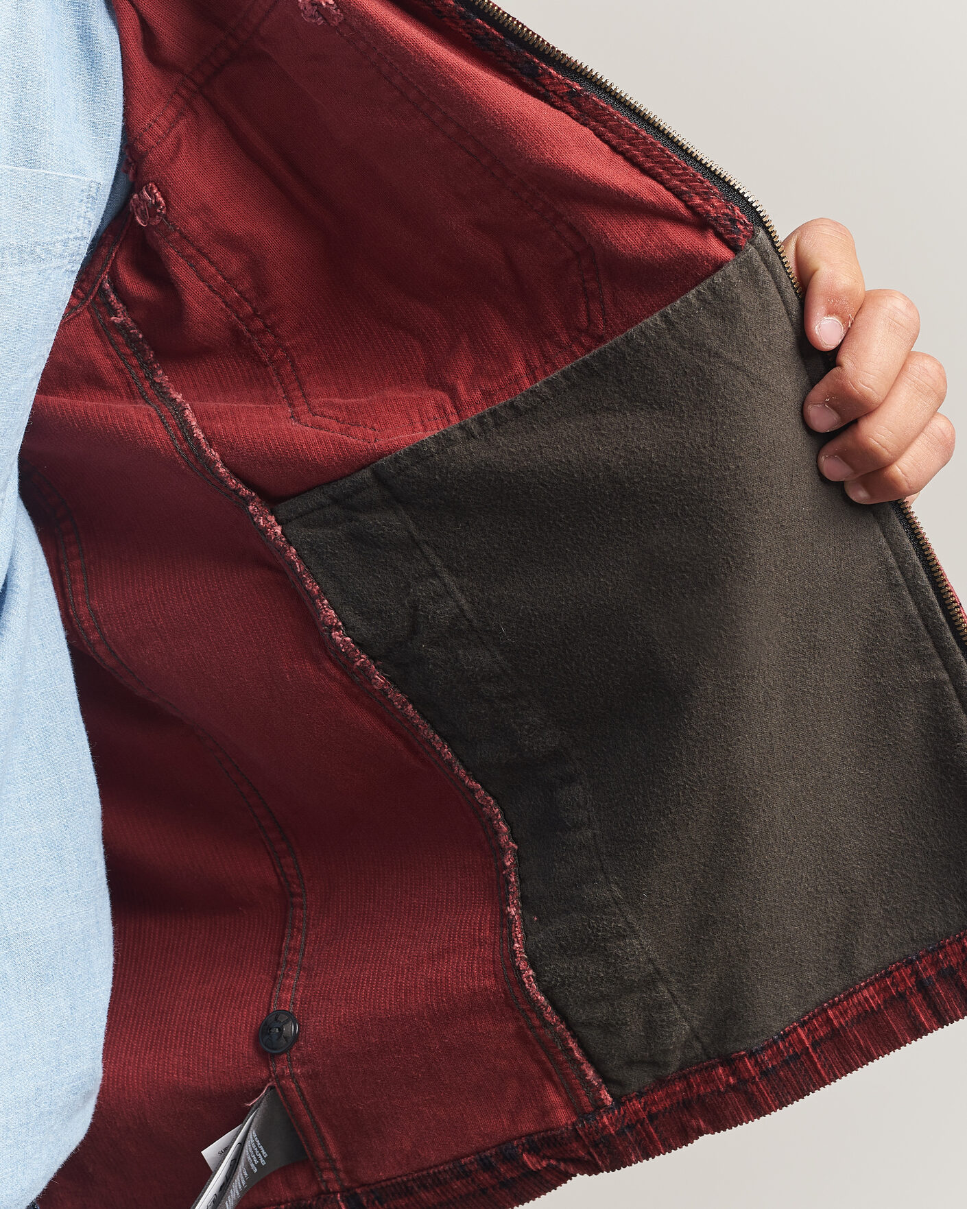 Homme | Manteaux Et Vestes | RRL | Corduroy Zip Shirt Jacket Red/Black