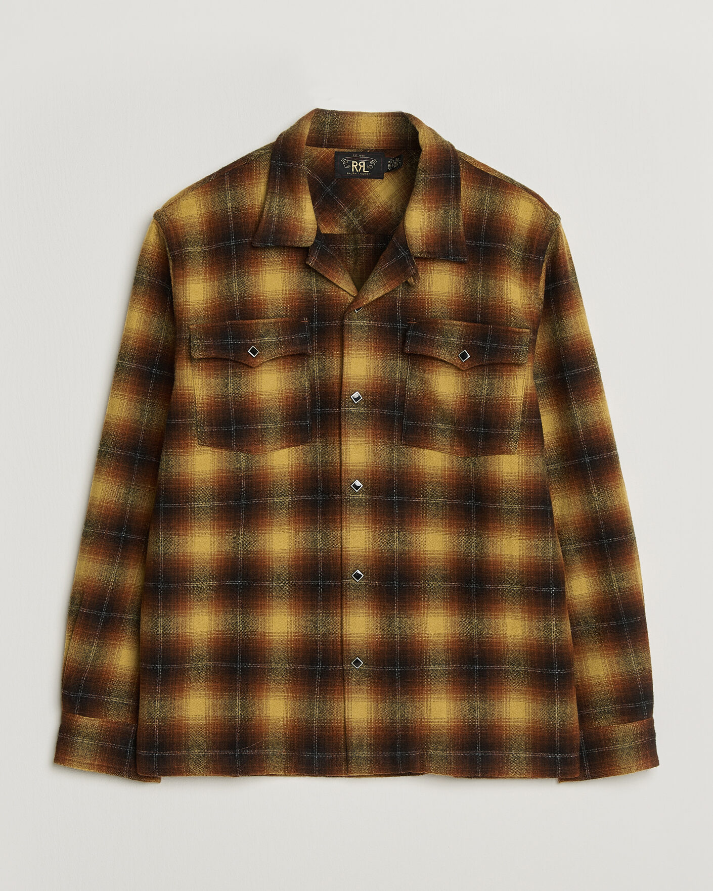Homme | Chemises | RRL | Jesse Plaid Camp Shirt Orange/Yellow