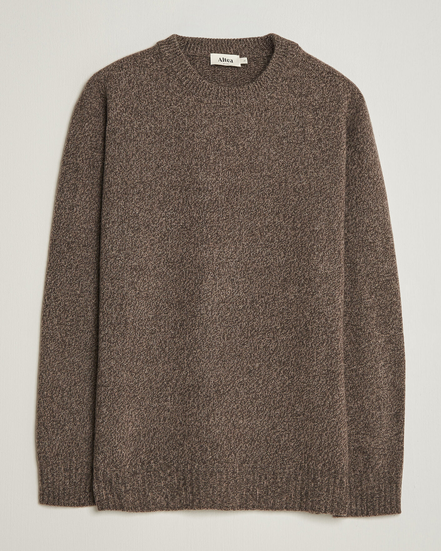 Heren | Truien | Altea | Wool/Cashmere Crew Neck Pullover Brown Melange