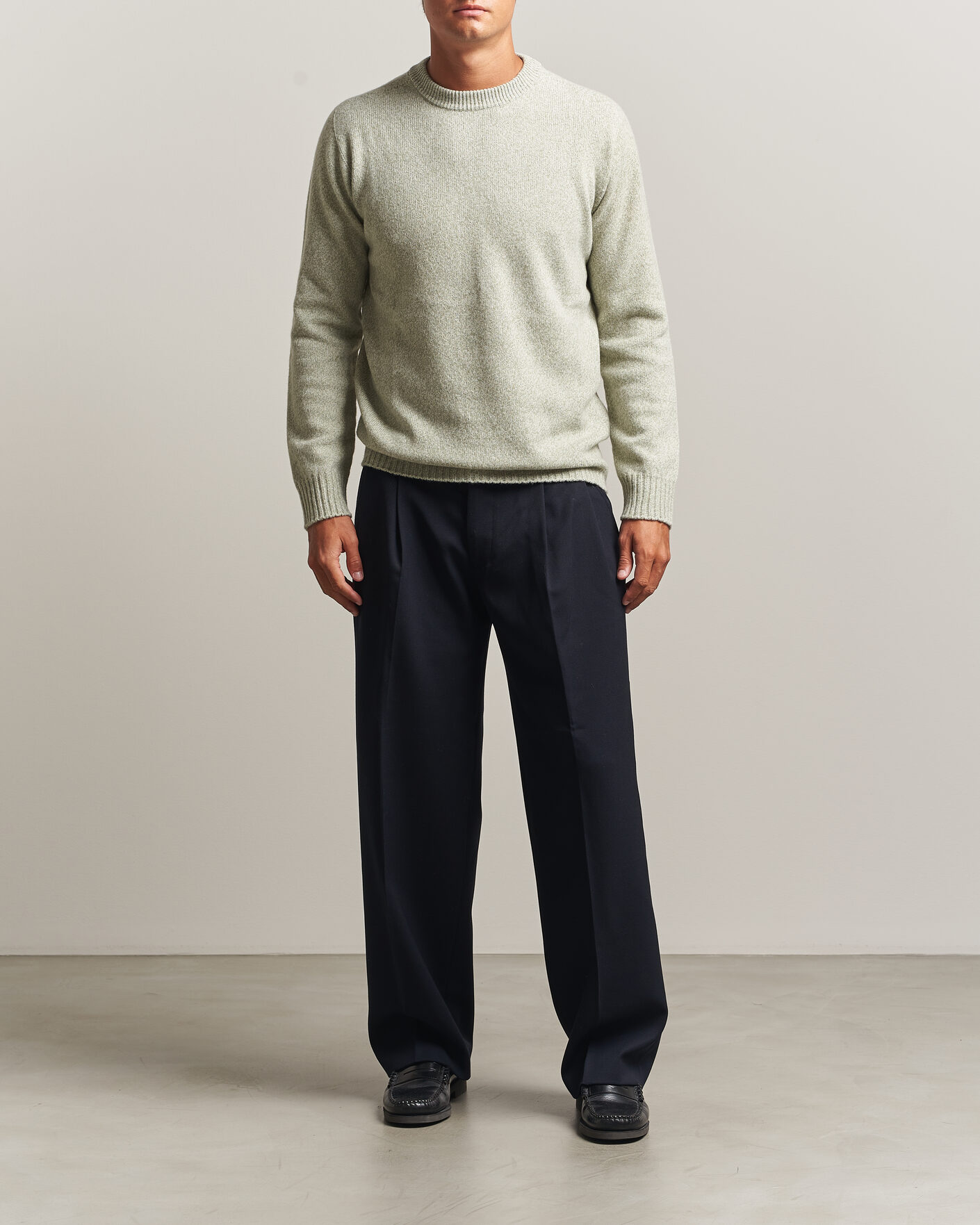 Heren | Truien | Altea | Wool/Cashmere Crew Neck Pullover Mint Green