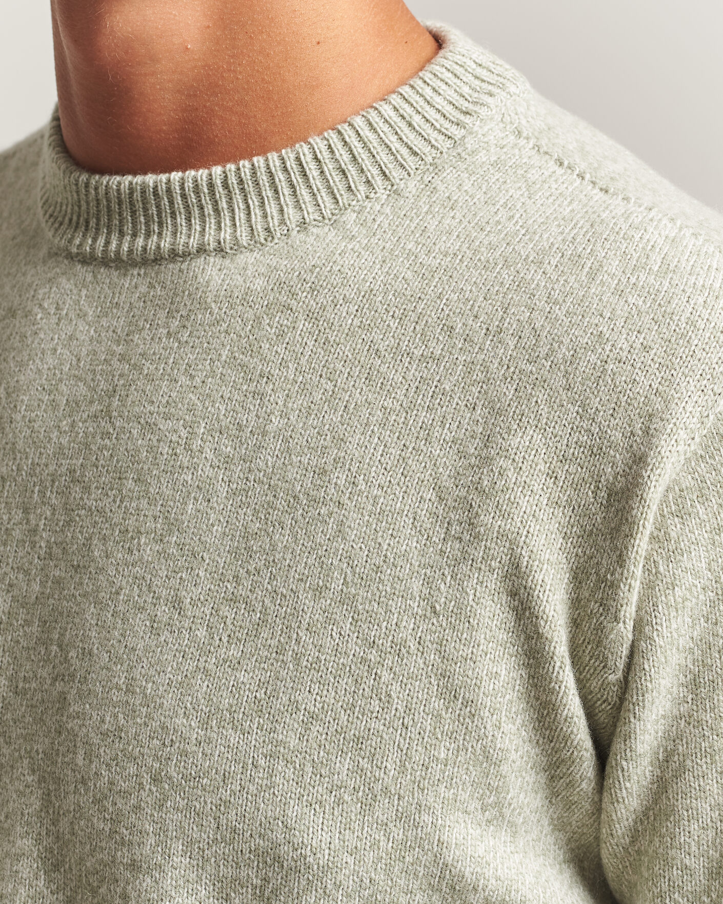Heren | Truien | Altea | Wool/Cashmere Crew Neck Pullover Mint Green