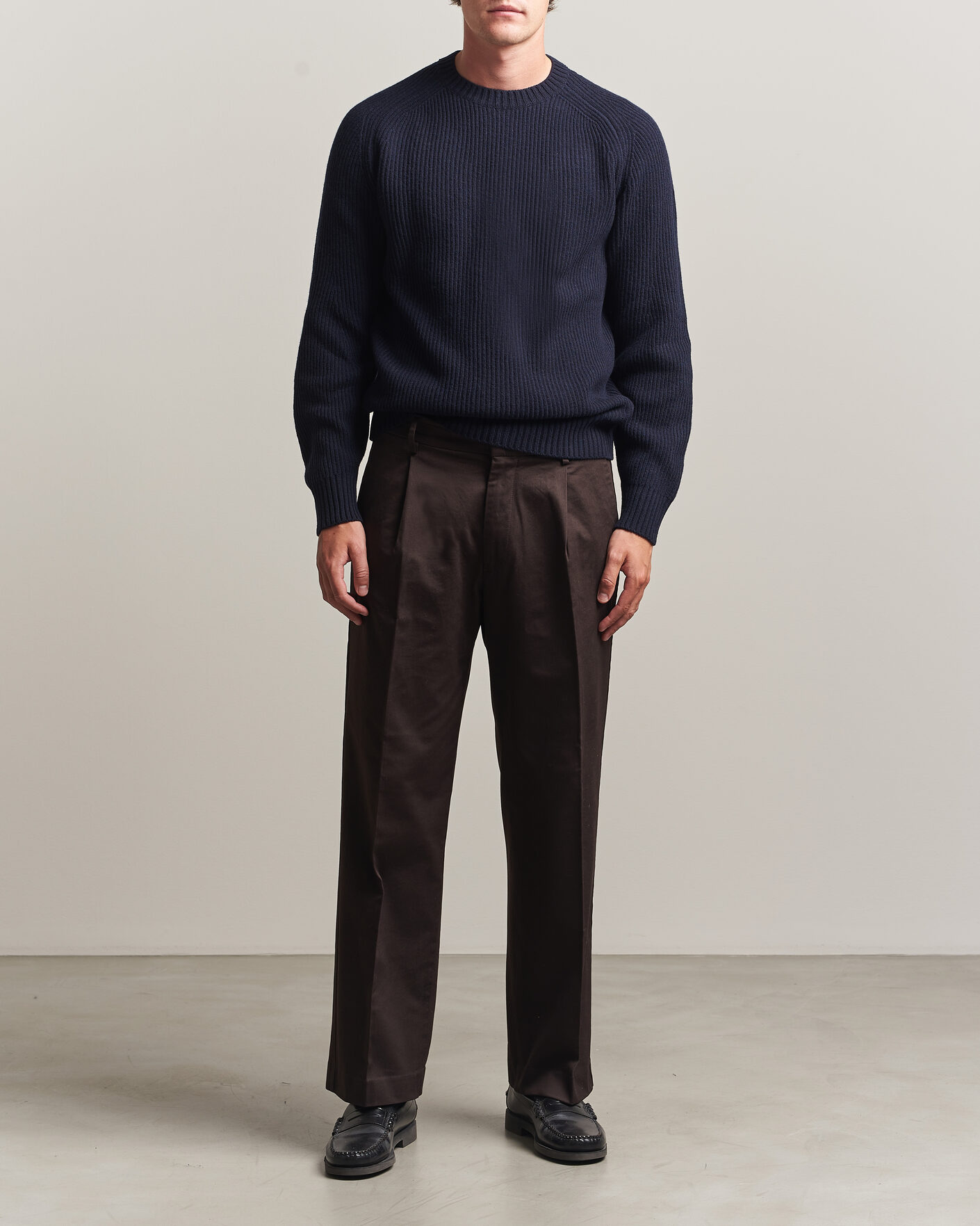 Homme | Pulls Et Tricots | Altea | Rib Wool Crew Neck Navy