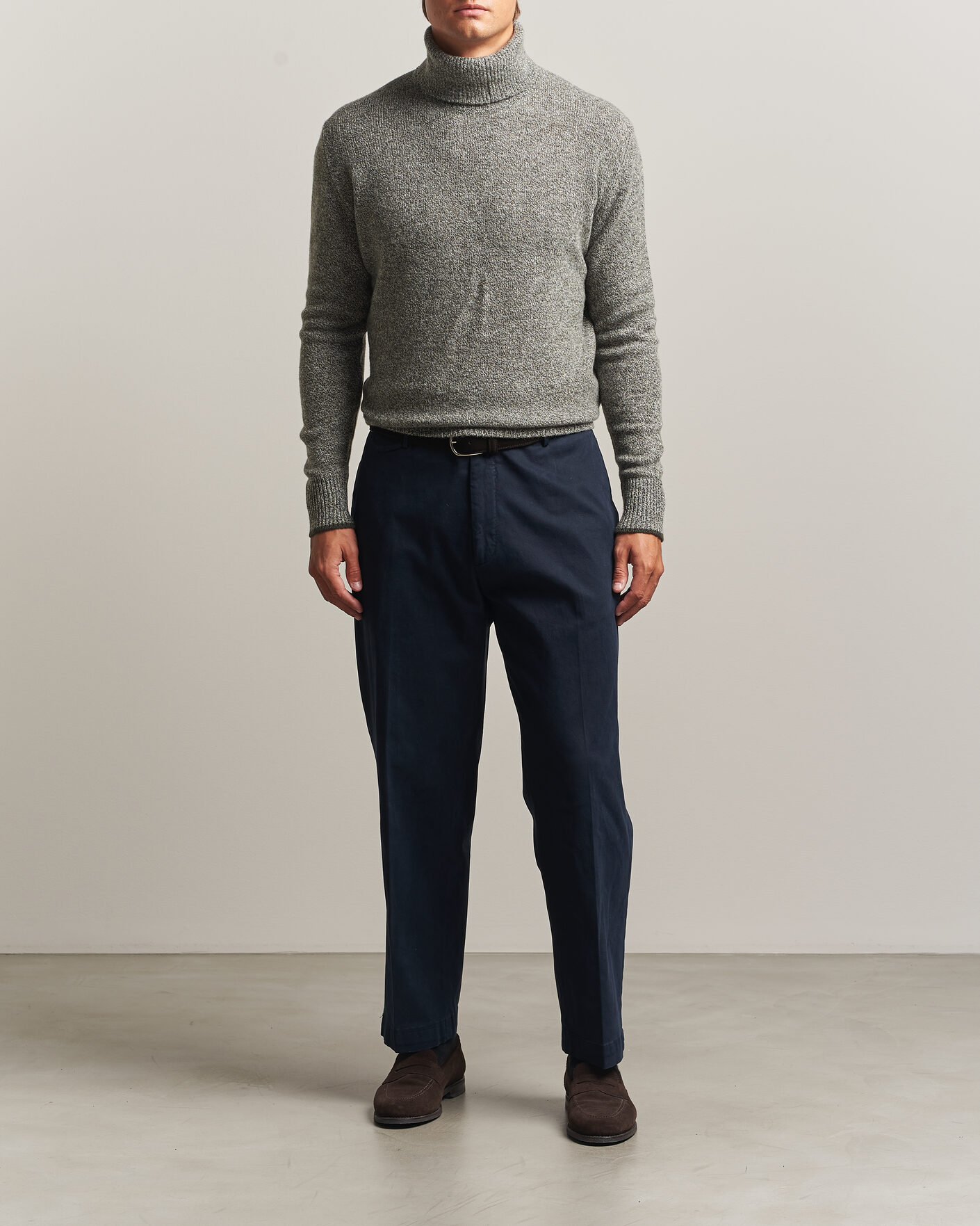 Heren | Truien | Altea | Cloud Cashmere Blend Rollneck Green Melange