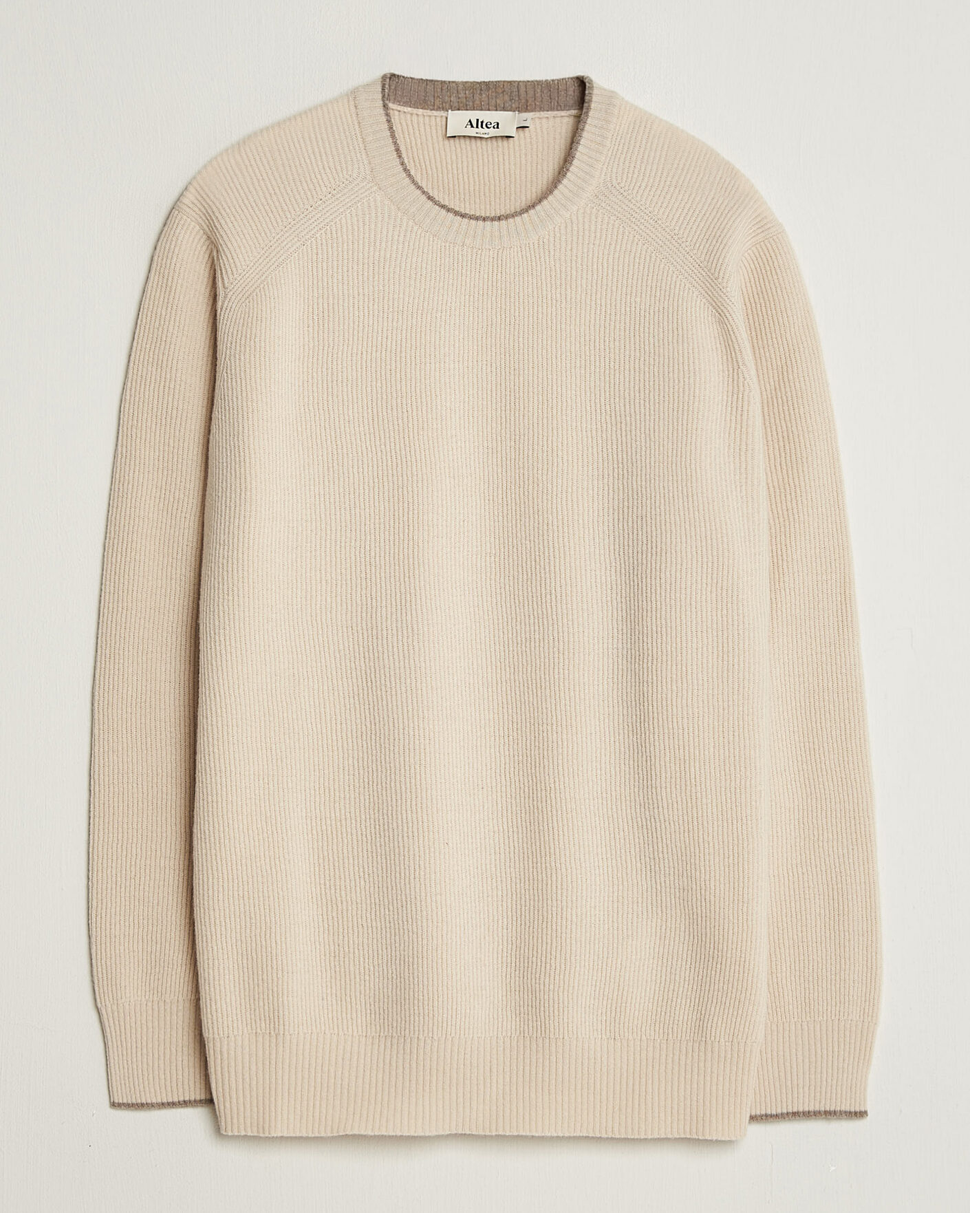 Homme | Pulls Et Tricots | Altea | Rib Wool Raglan Sweater Cream
