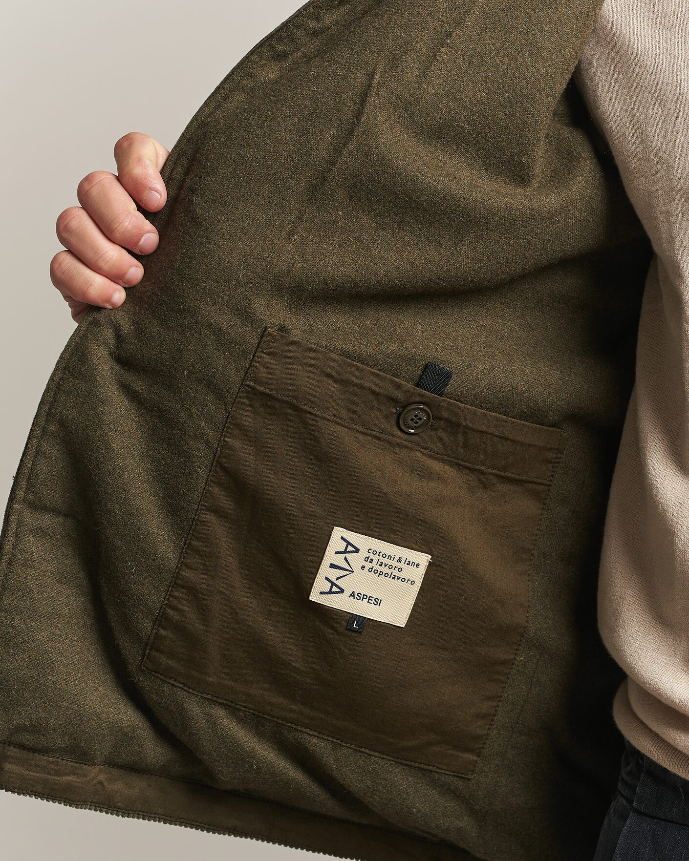 Homme | Manteaux Et Vestes | Aspesi | Tigre Corduroy Shirt Jacket Military