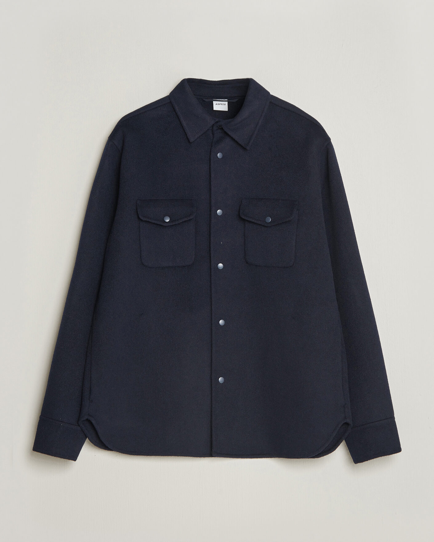 Heren | Jassen | Aspesi | Double Wool Shirt Jacket Navy