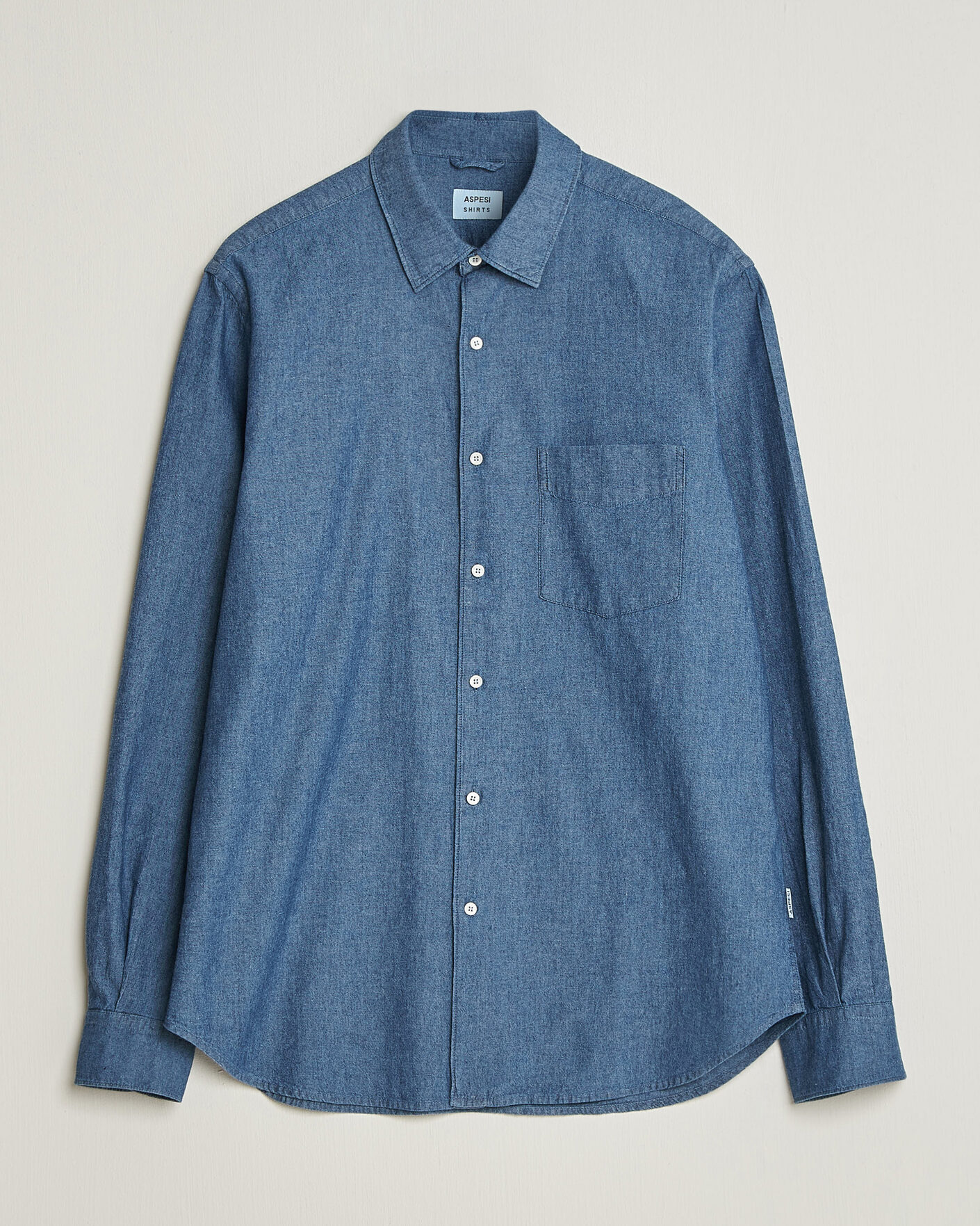 Homme | Chemises | Aspesi | Chambray Shirt Blue Denim