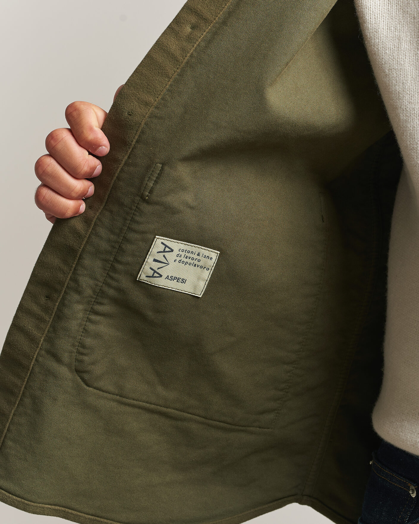 Homme | Chemises | Aspesi | Moleskine Utility Shirt Military