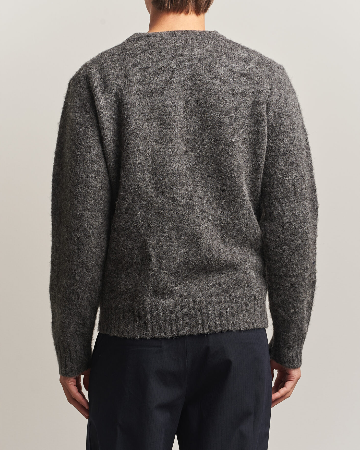 Homme | Pulls Et Tricots | Aspesi | Brushed Shetland Sweater Grey Melange