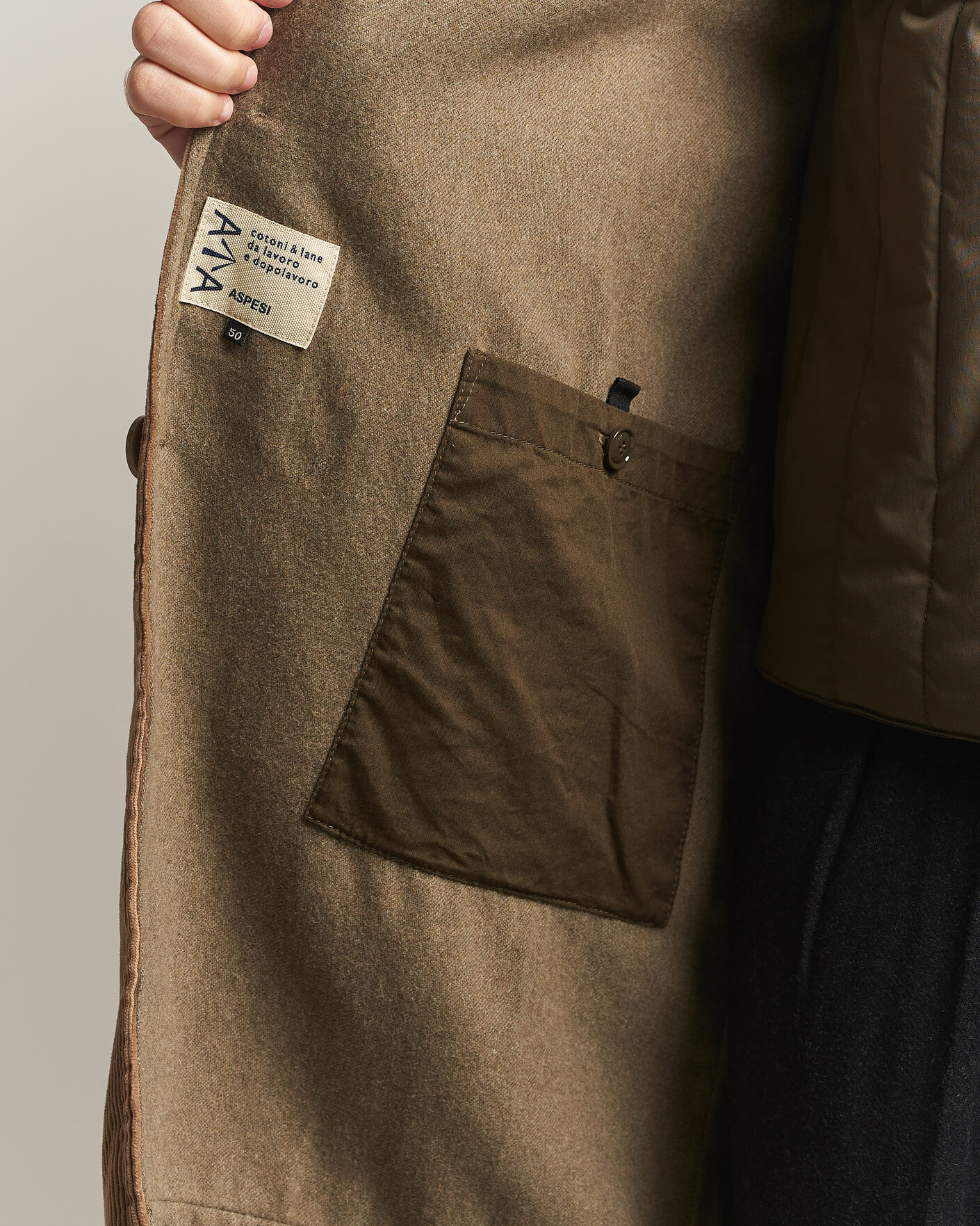 Heren | Jassen | Aspesi | Corduroy Raglan Coat Beige