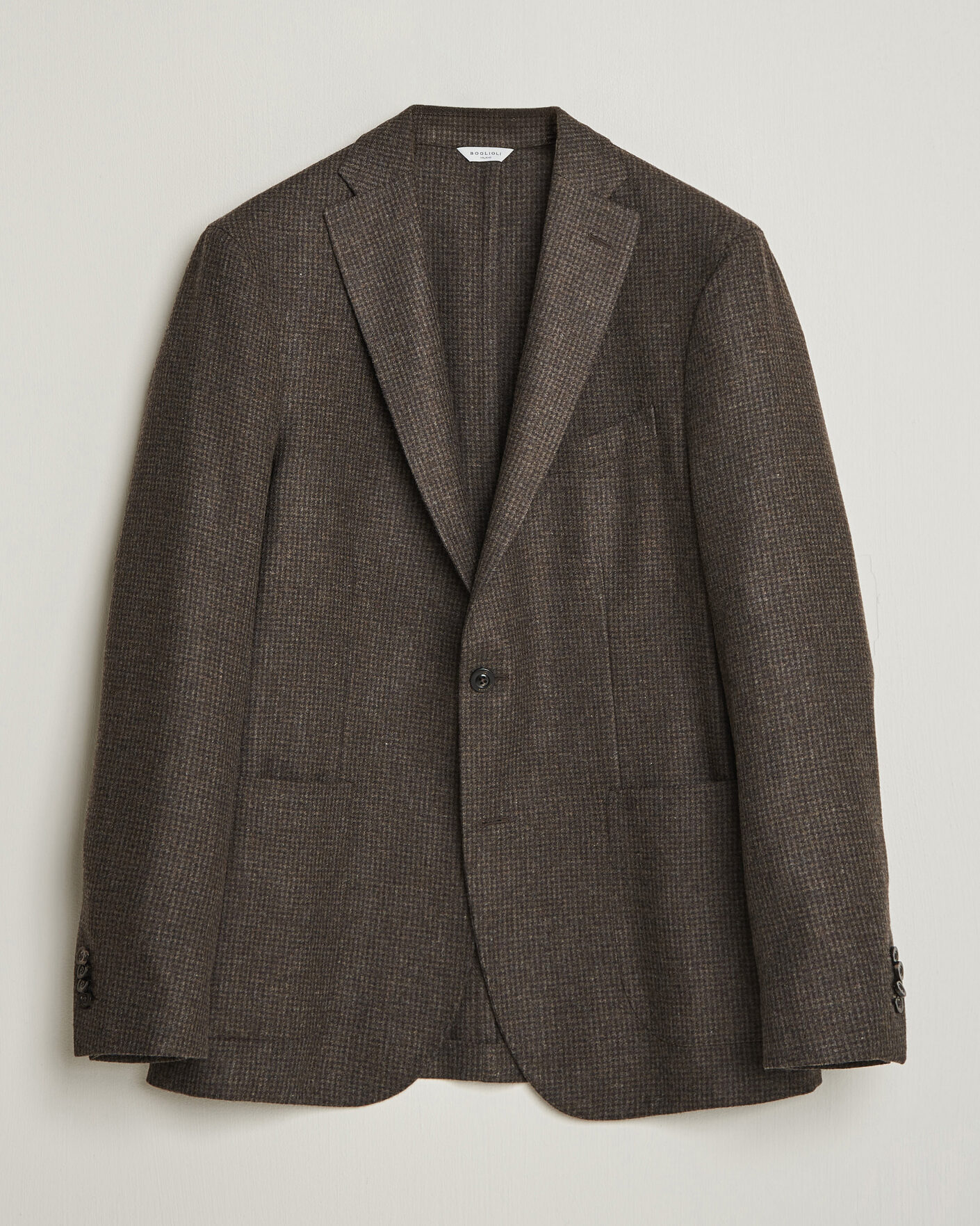 Homme | Blazers | Boglioli | K Jacket Wool Houndstooth Blazer Dark Brown