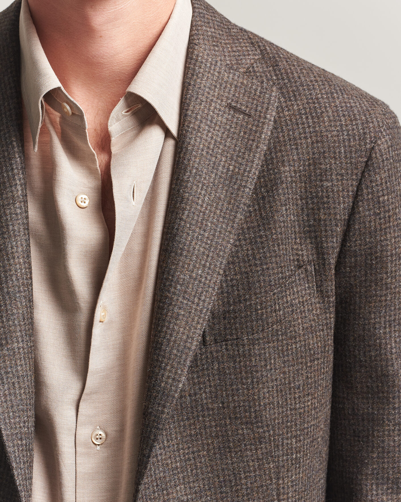 Homme | Blazers | Boglioli | K Jacket Wool Houndstooth Blazer Dark Brown