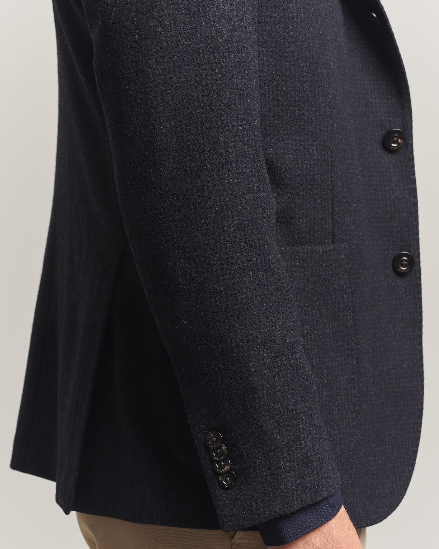 Homme | Blazers | Boglioli | K Jacket Wool Houndstooth Blazer Navy