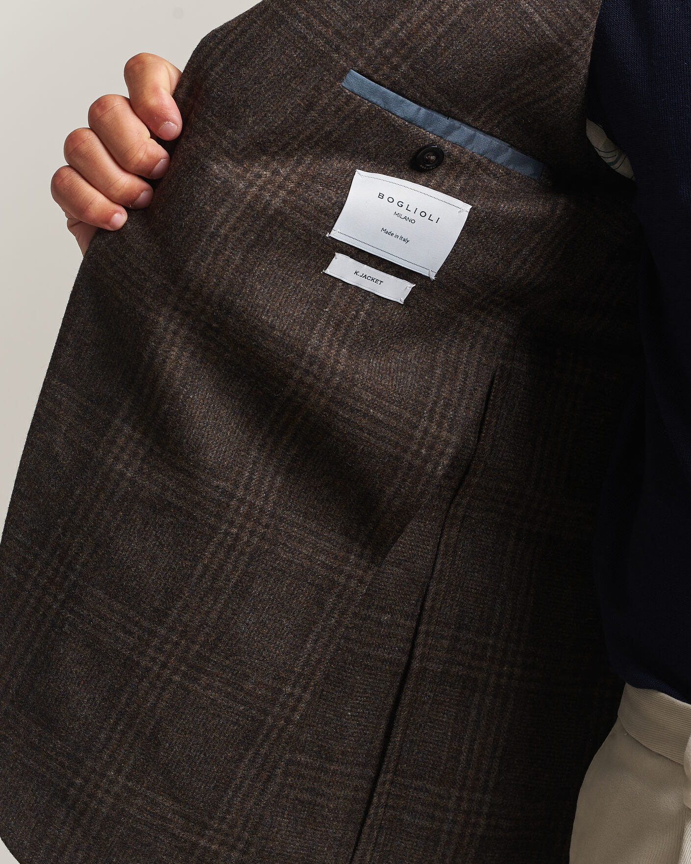 Heren | Blazers | Boglioli | K Jacket Wool Check Blazer Dark Brown