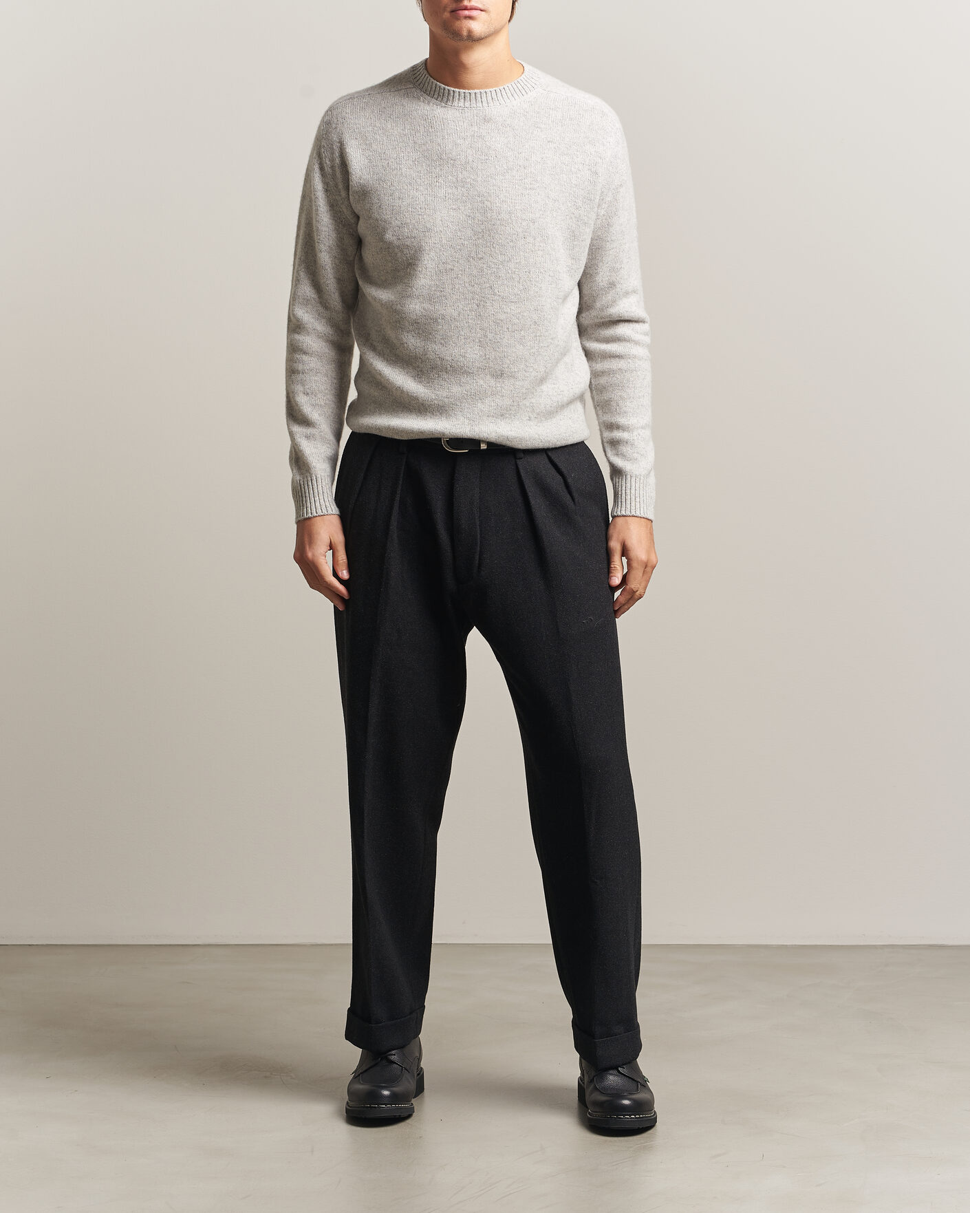 Homme | Pulls Et Tricots | Boglioli | Cloud Cashmere Crew Neck Light Grey