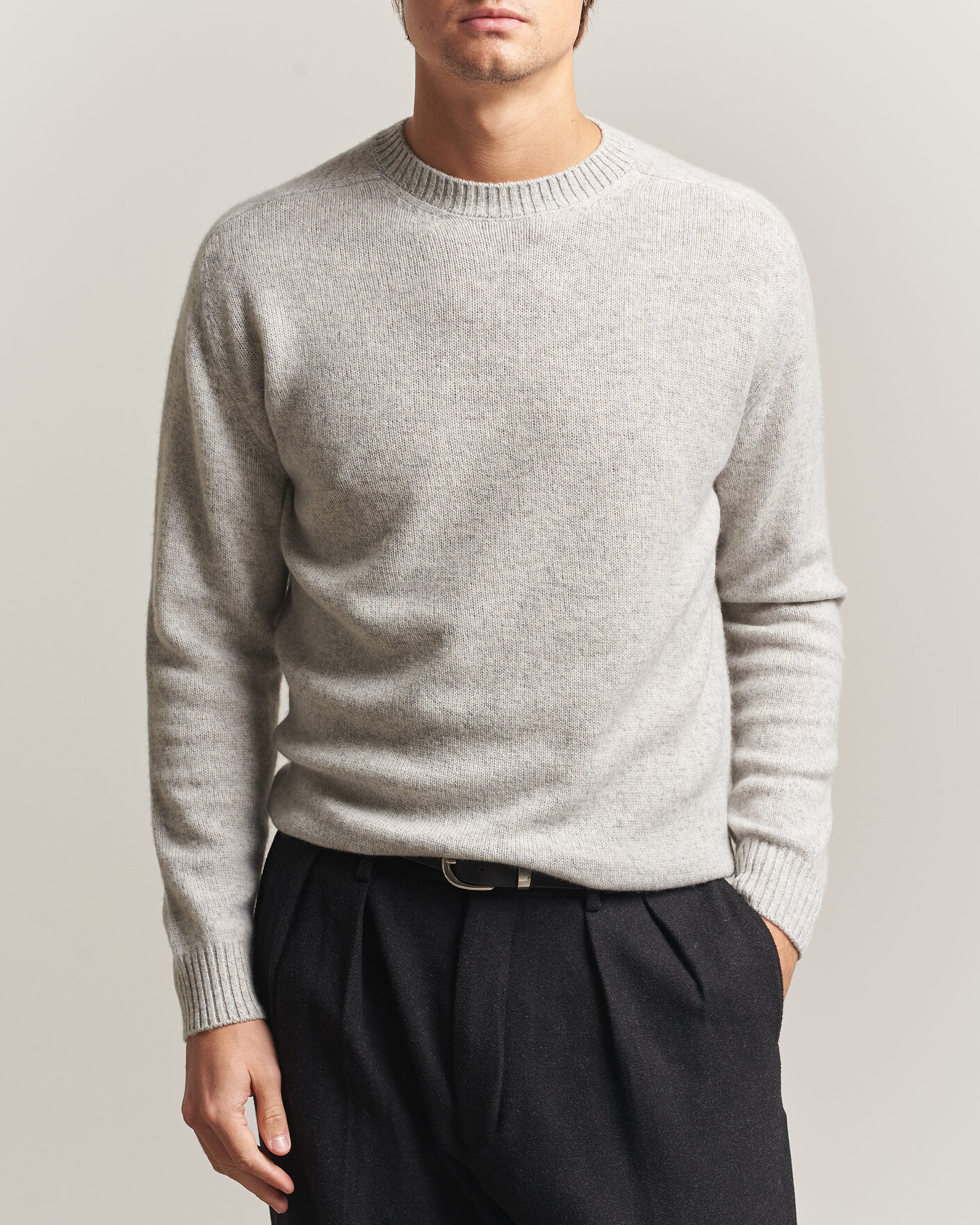 Homme | Pulls Et Tricots | Boglioli | Cloud Cashmere Crew Neck Light Grey