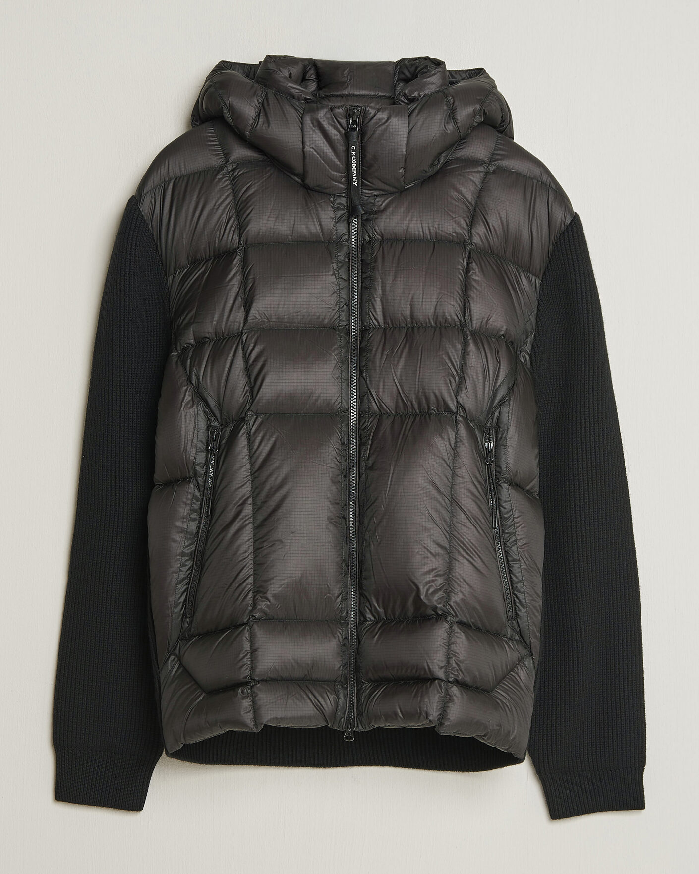 Heren | Jassen | C.P. Company | Merino Wool Padded Hybrid Hood Jacket Black