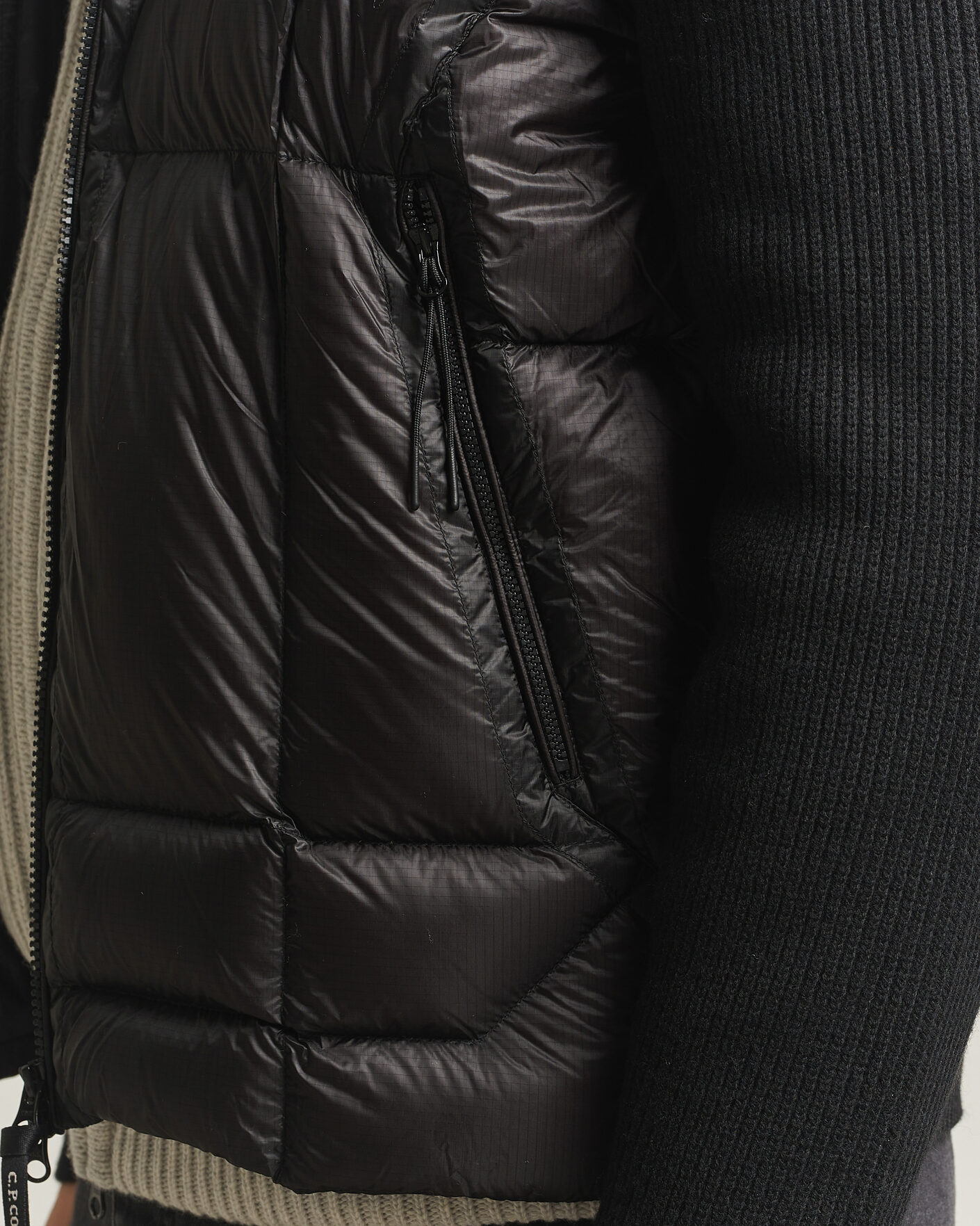 Heren | Jassen | C.P. Company | Merino Wool Padded Hybrid Hood Jacket Black