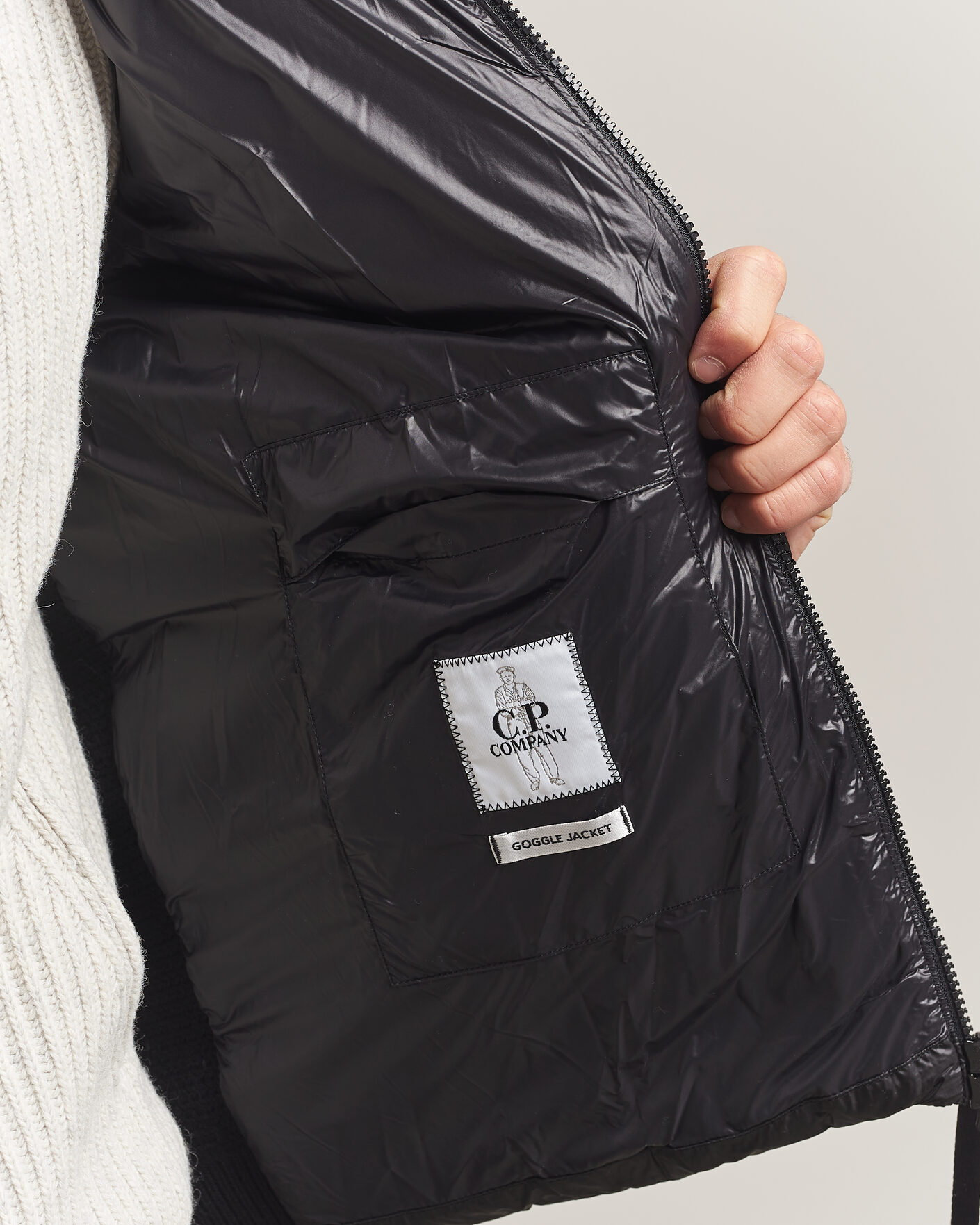 Heren | Jassen | C.P. Company | Merino Wool Padded Hybrid Hood Jacket Black