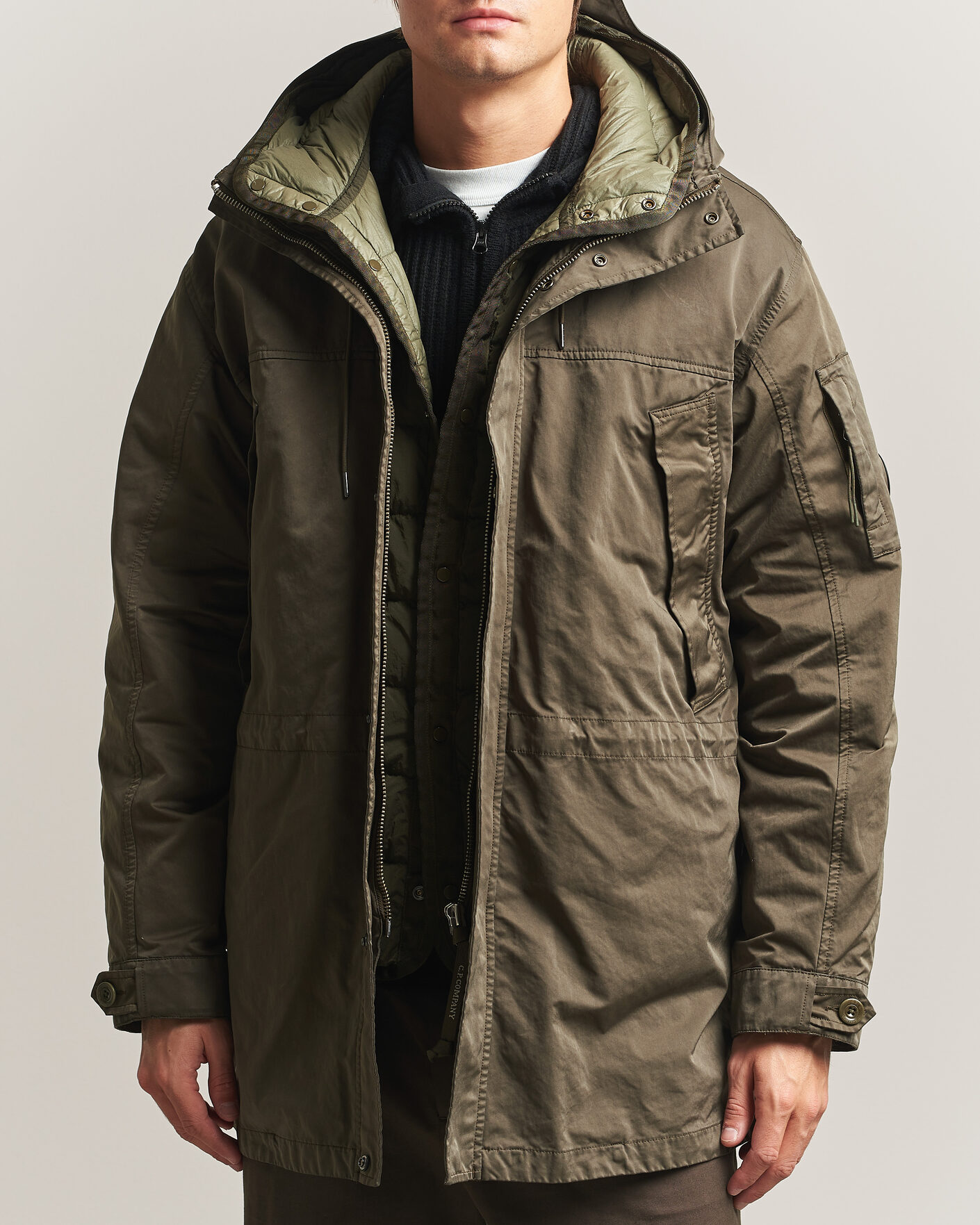Homme | Manteaux Et Vestes | C.P. Company | Micro Kei 2 in 1 Nylon Parka Olive