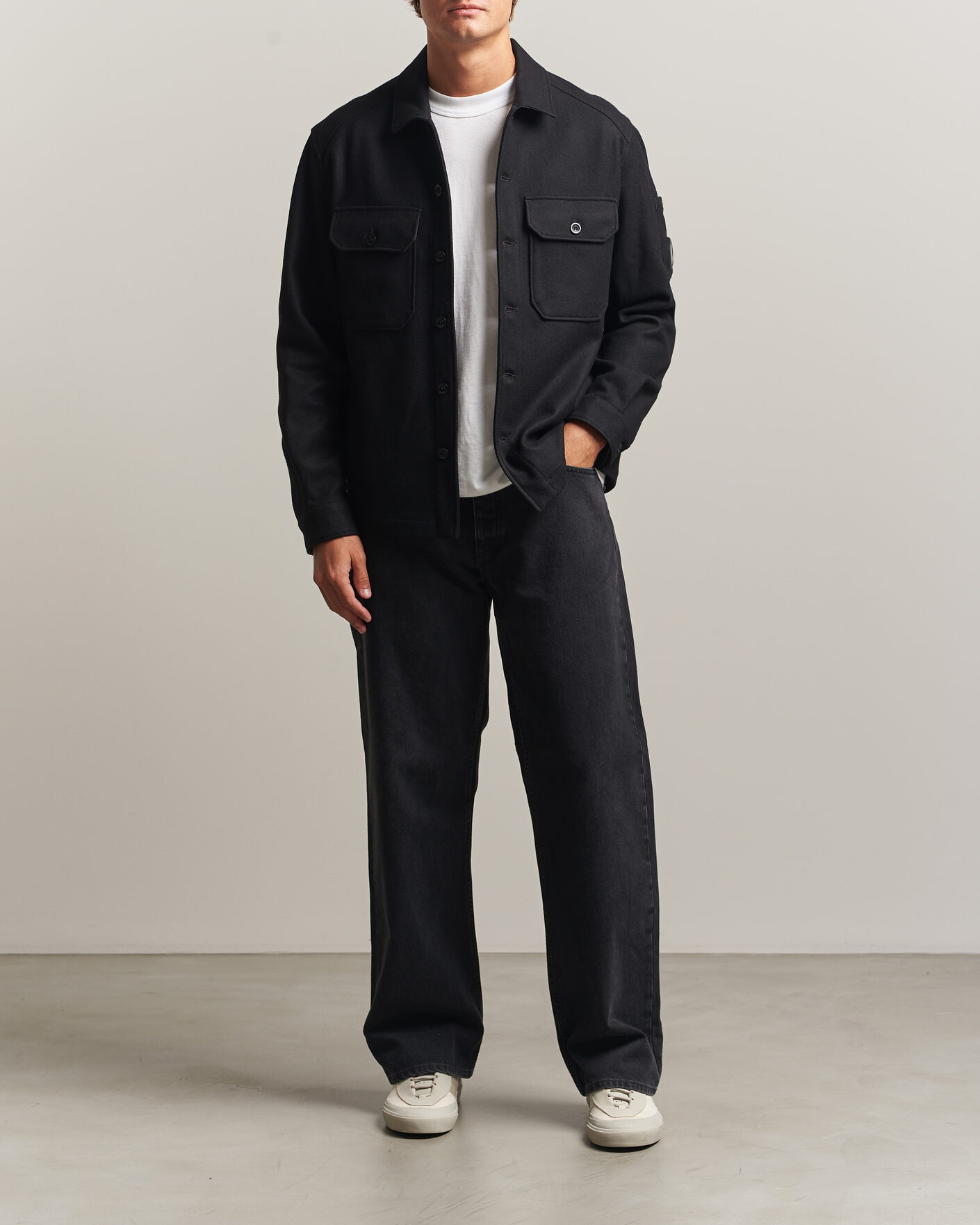 Heren | Jassen | C.P. Company | Felted Wool Overshirt Black