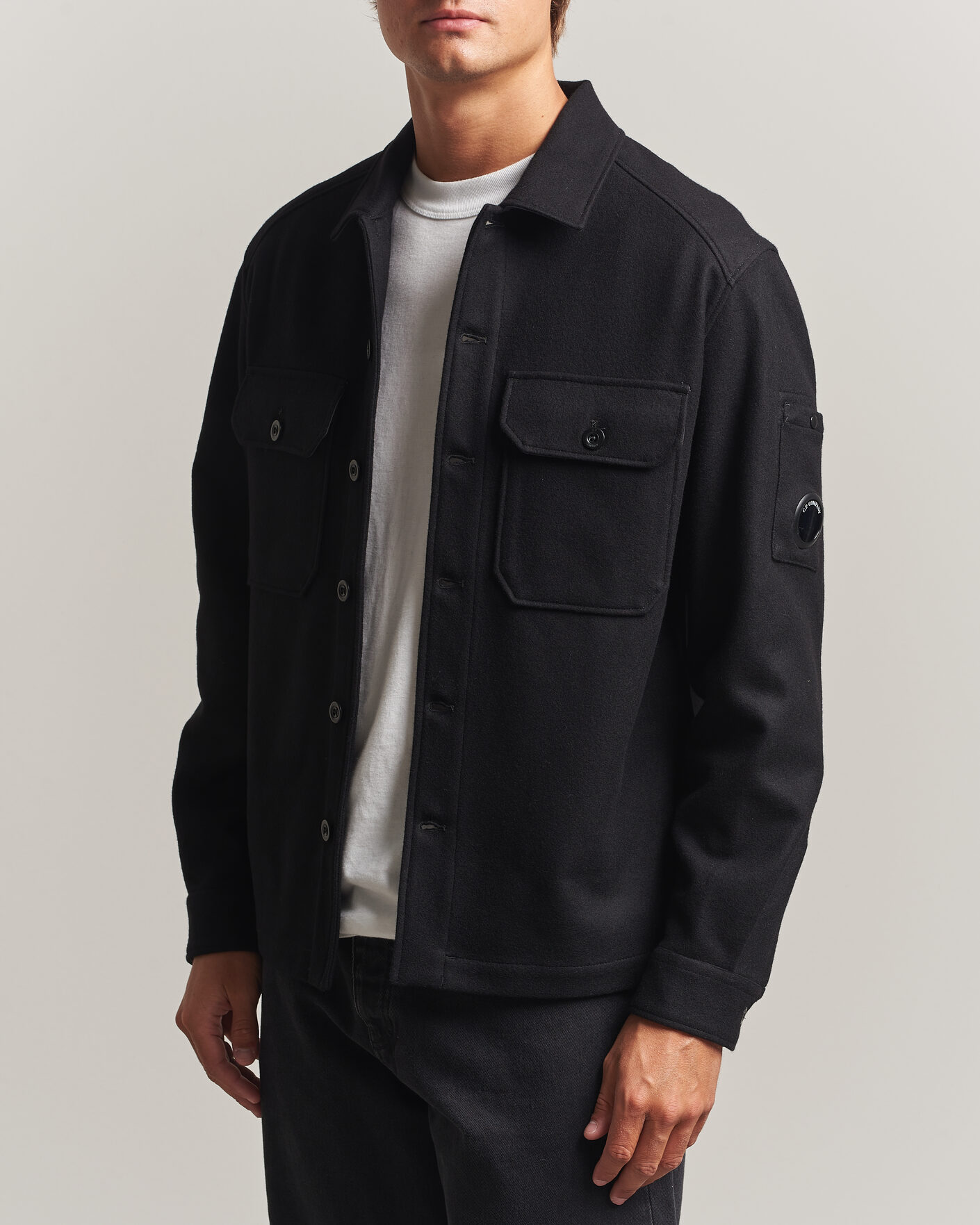 Heren | Jassen | C.P. Company | Felted Wool Overshirt Black