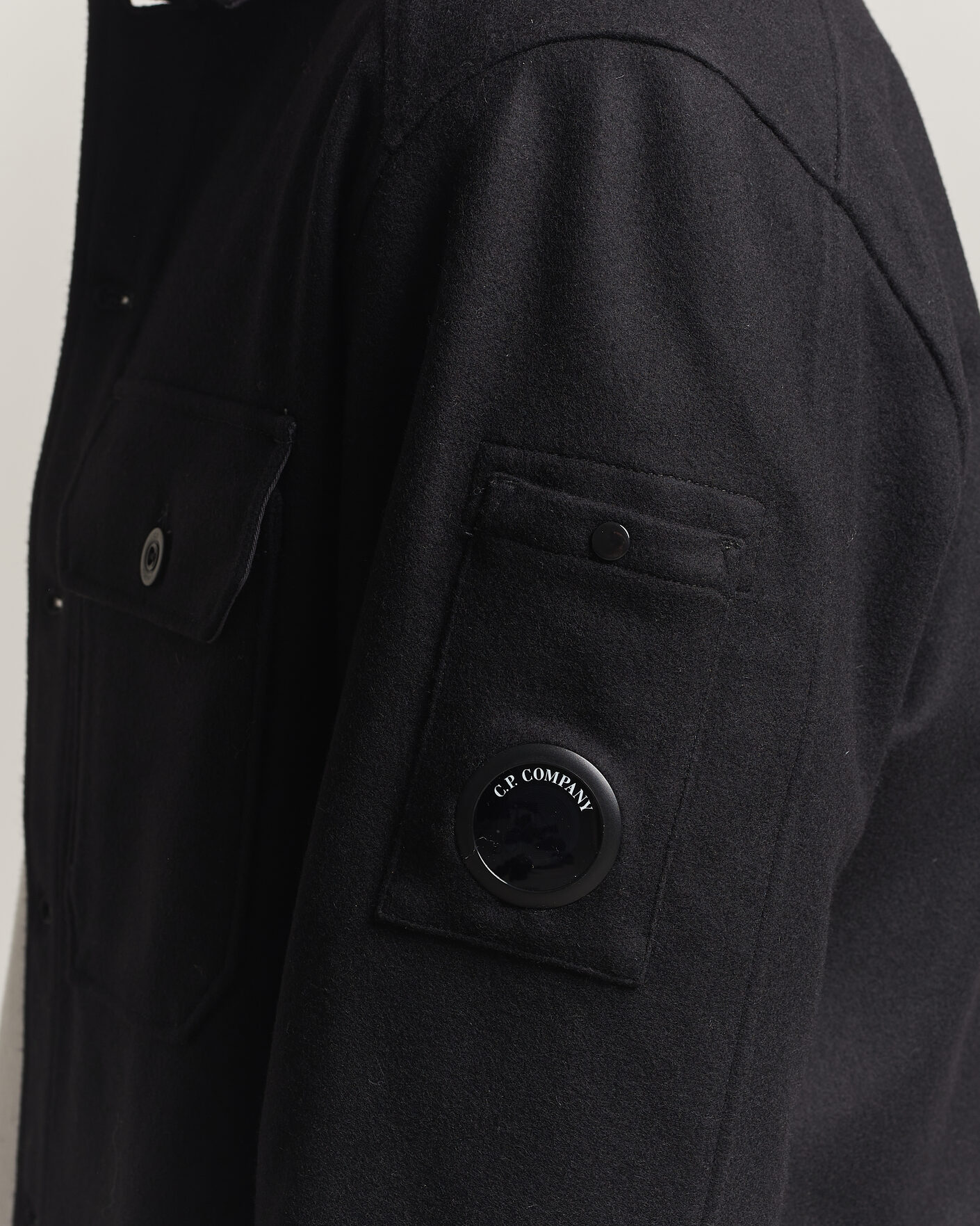 Heren | Jassen | C.P. Company | Felted Wool Overshirt Black