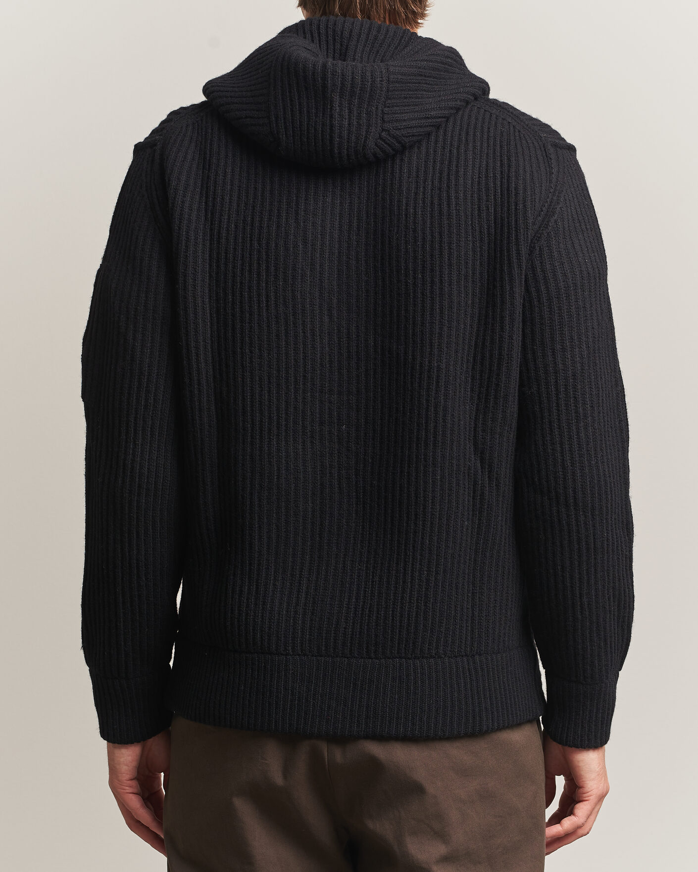 Homme | Pulls Et Tricots | C.P. Company | Heavy Lambswool Hood Zip Black