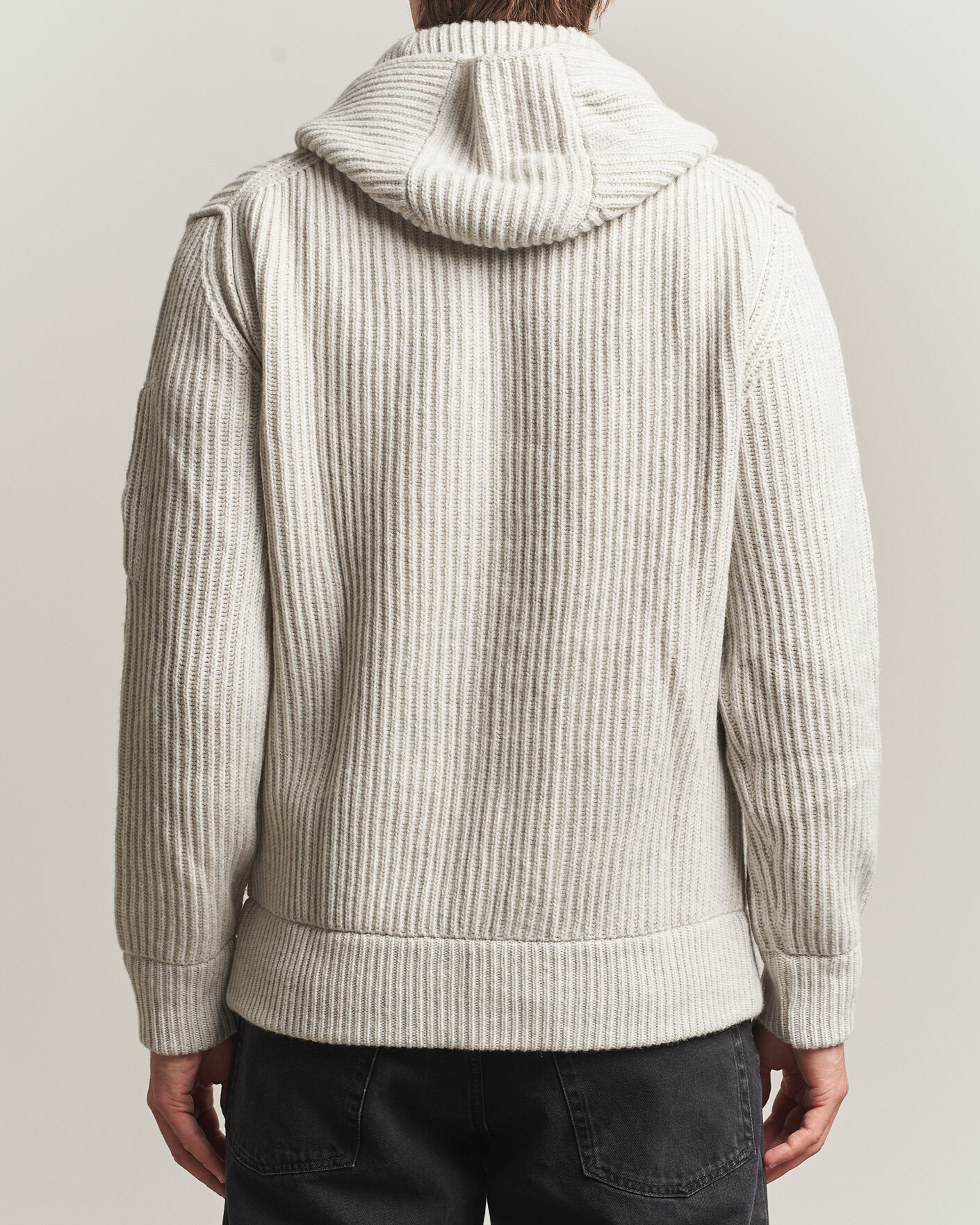 Homme | Pulls Et Tricots | C.P. Company | Heavy Lambswool Hood Zip Light Grey