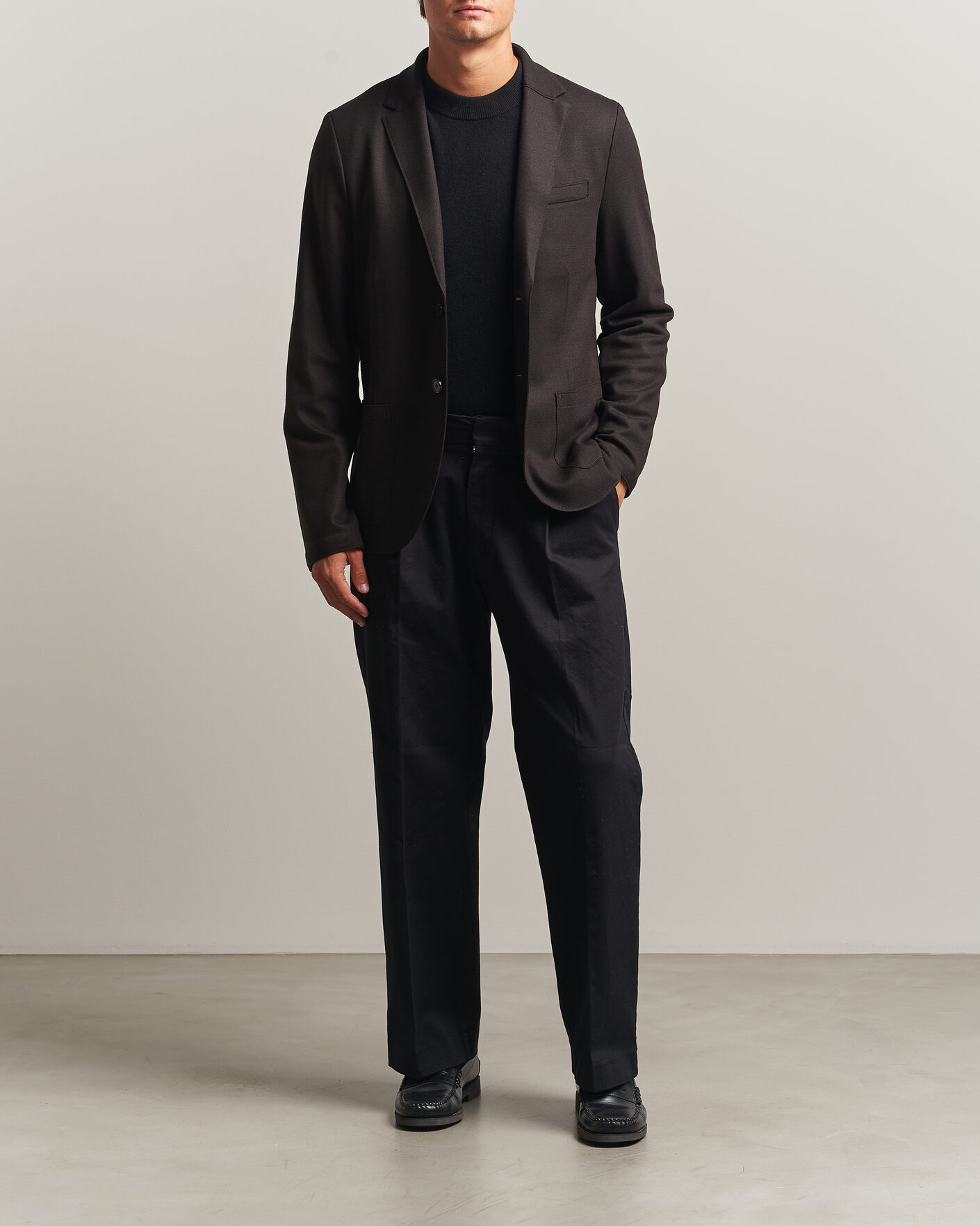 Homme | Blazers | Harris Wharf London | Two Button Superfine Merino Blazer Brown