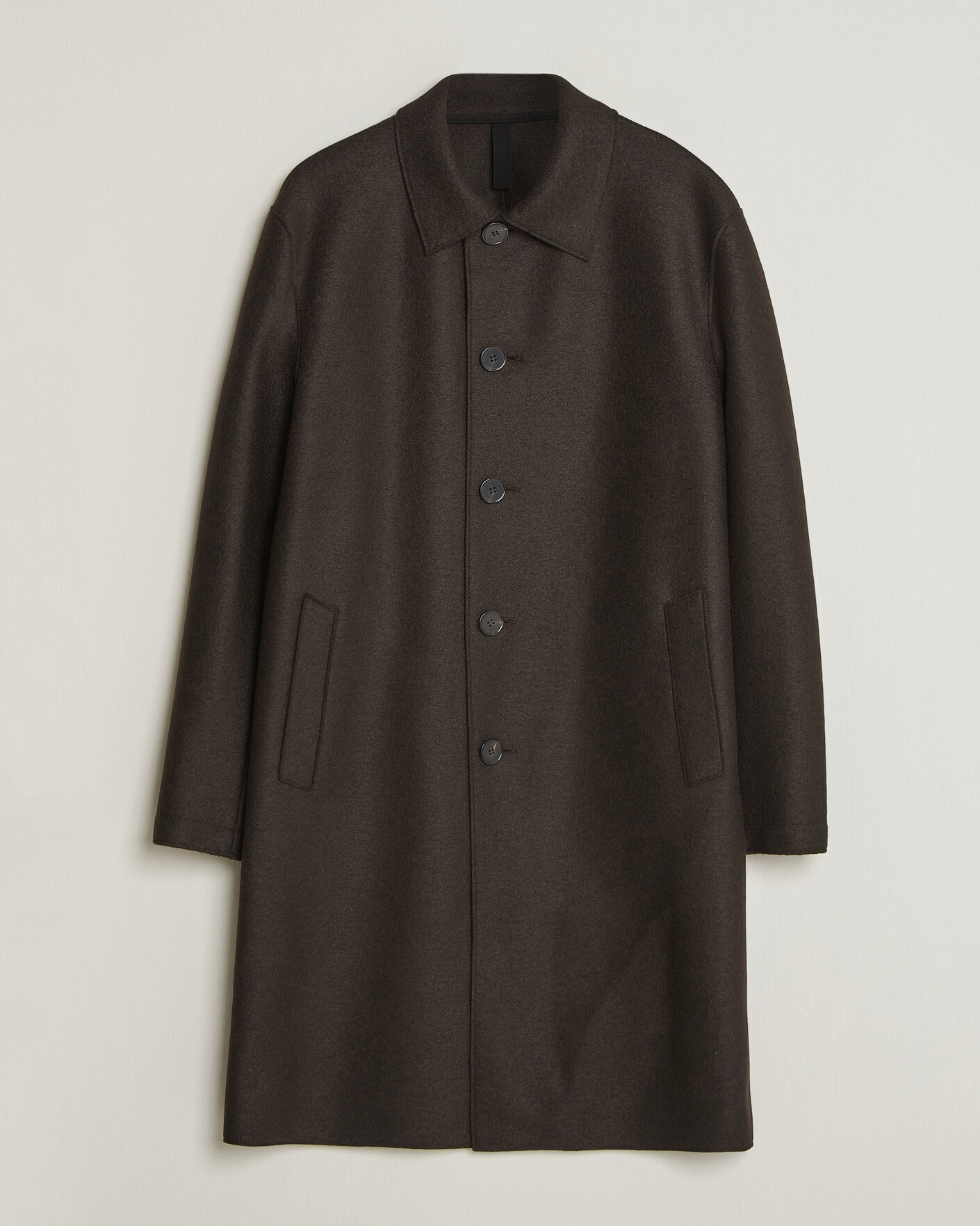 Homme | Manteaux Et Vestes | Harris Wharf London | Pressed Wool Mac Coat Dark Brown