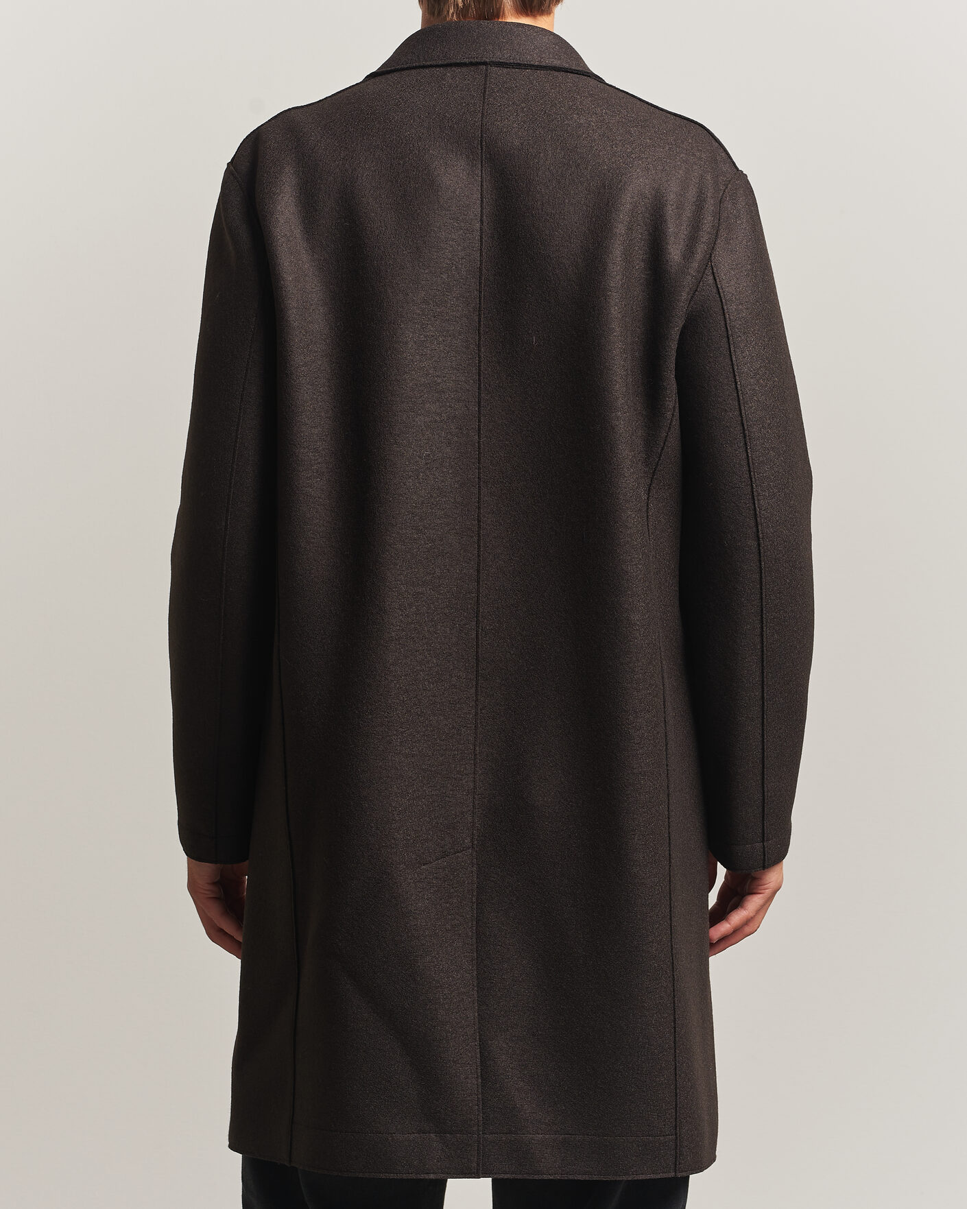 Homme | Manteaux Et Vestes | Harris Wharf London | Pressed Wool Mac Coat Dark Brown