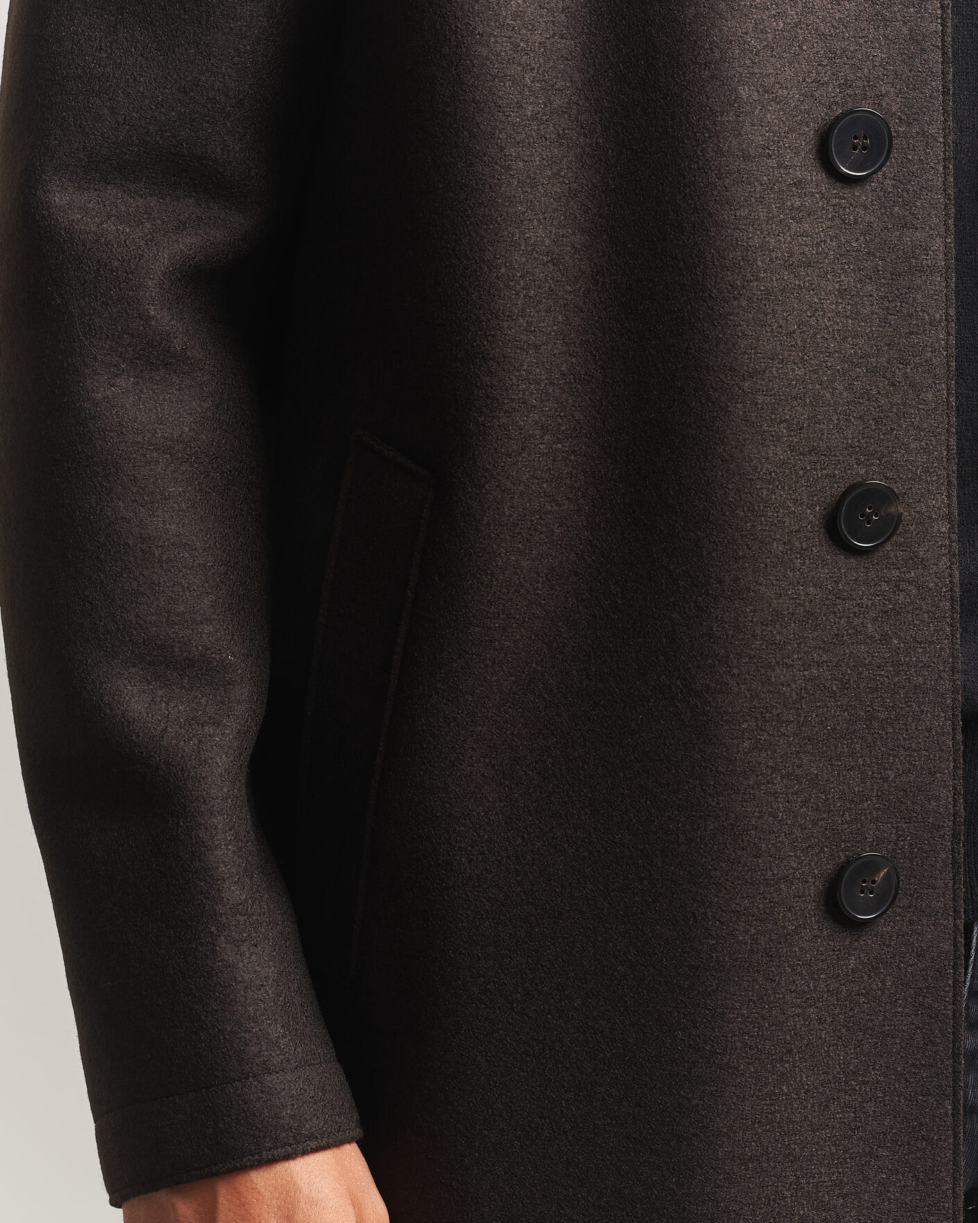 Homme | Manteaux Et Vestes | Harris Wharf London | Pressed Wool Mac Coat Dark Brown