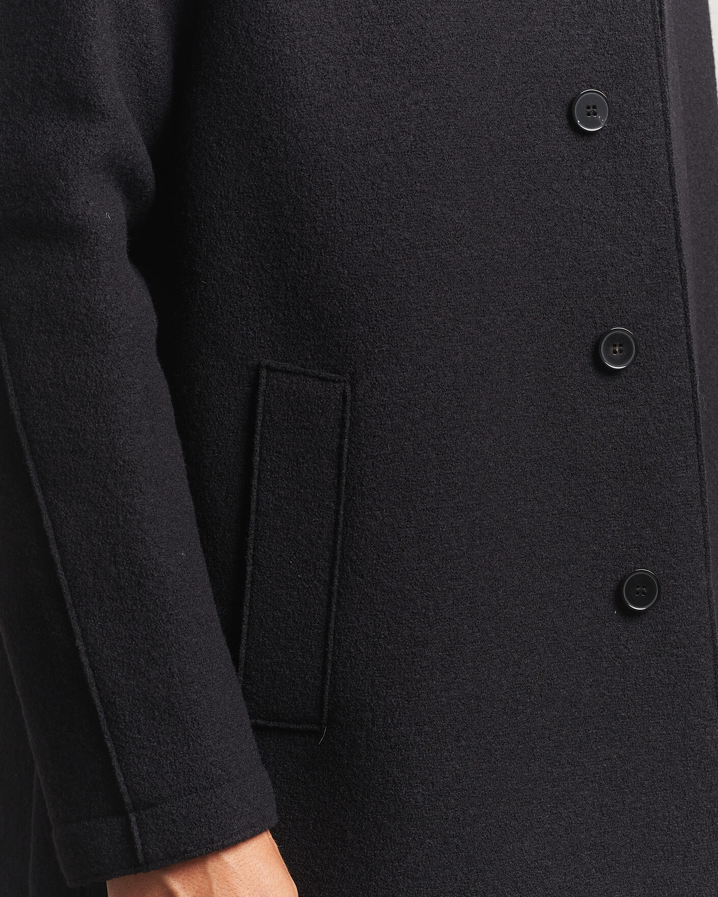 Homme | Manteaux Et Vestes | Harris Wharf London | Boiled Wool Fly Front Balmacan Coat Black