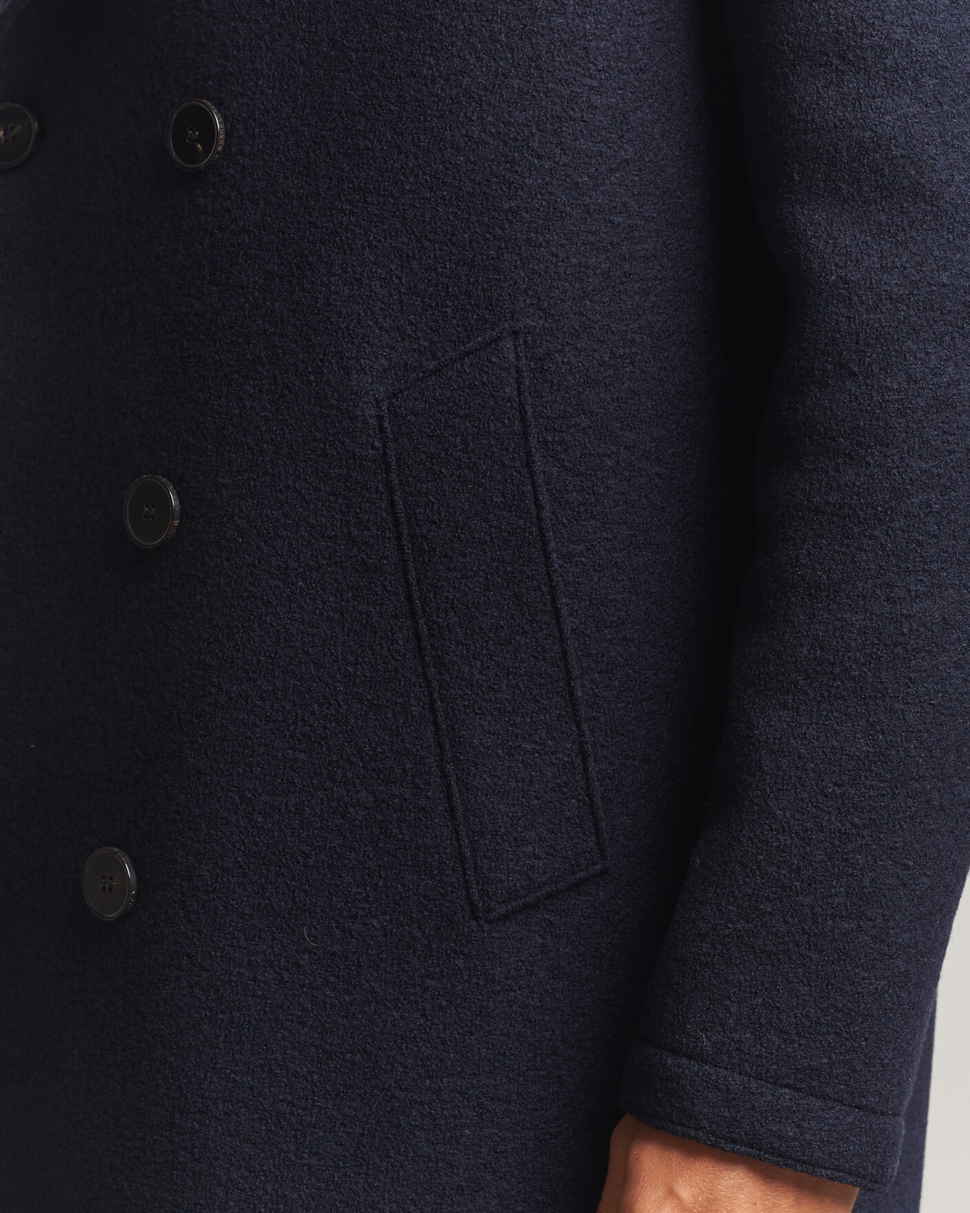 Heren | Jassen | Harris Wharf London | Pressed Wool Long Peacoat Navy Blue