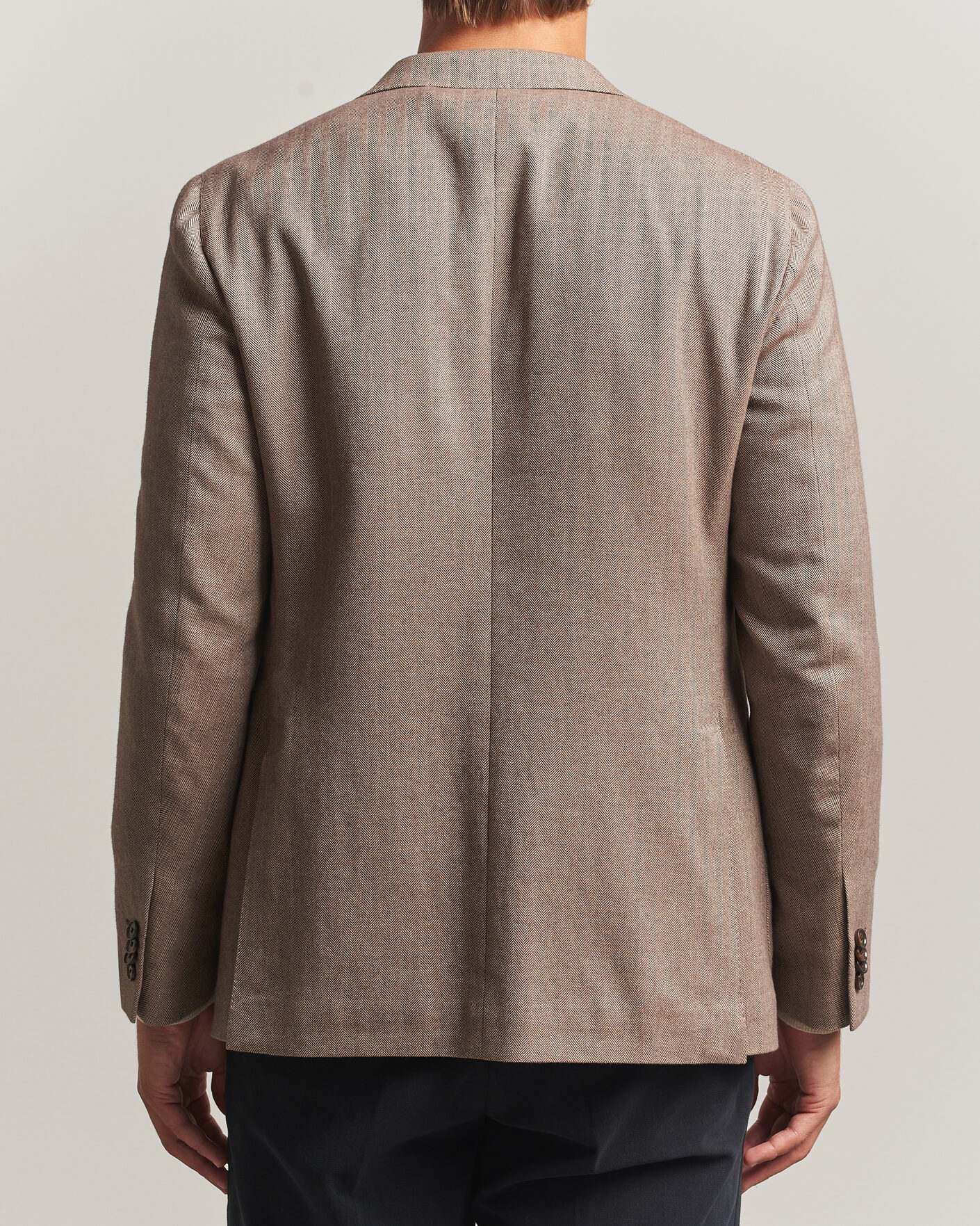 Homme | Blazers | Caruso | Aida Herringbone Cotton Flannel Blazer Beige
