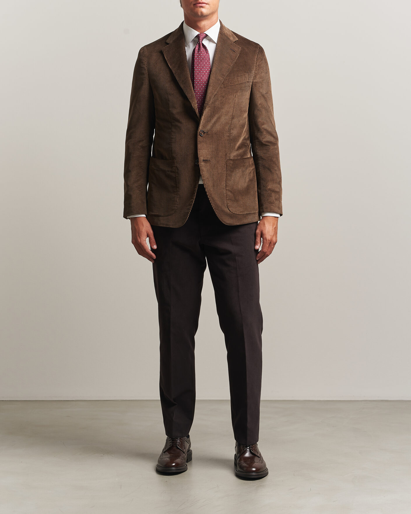 Homme | Blazers | Caruso | Aida Corduroy Blazer Dark Brown