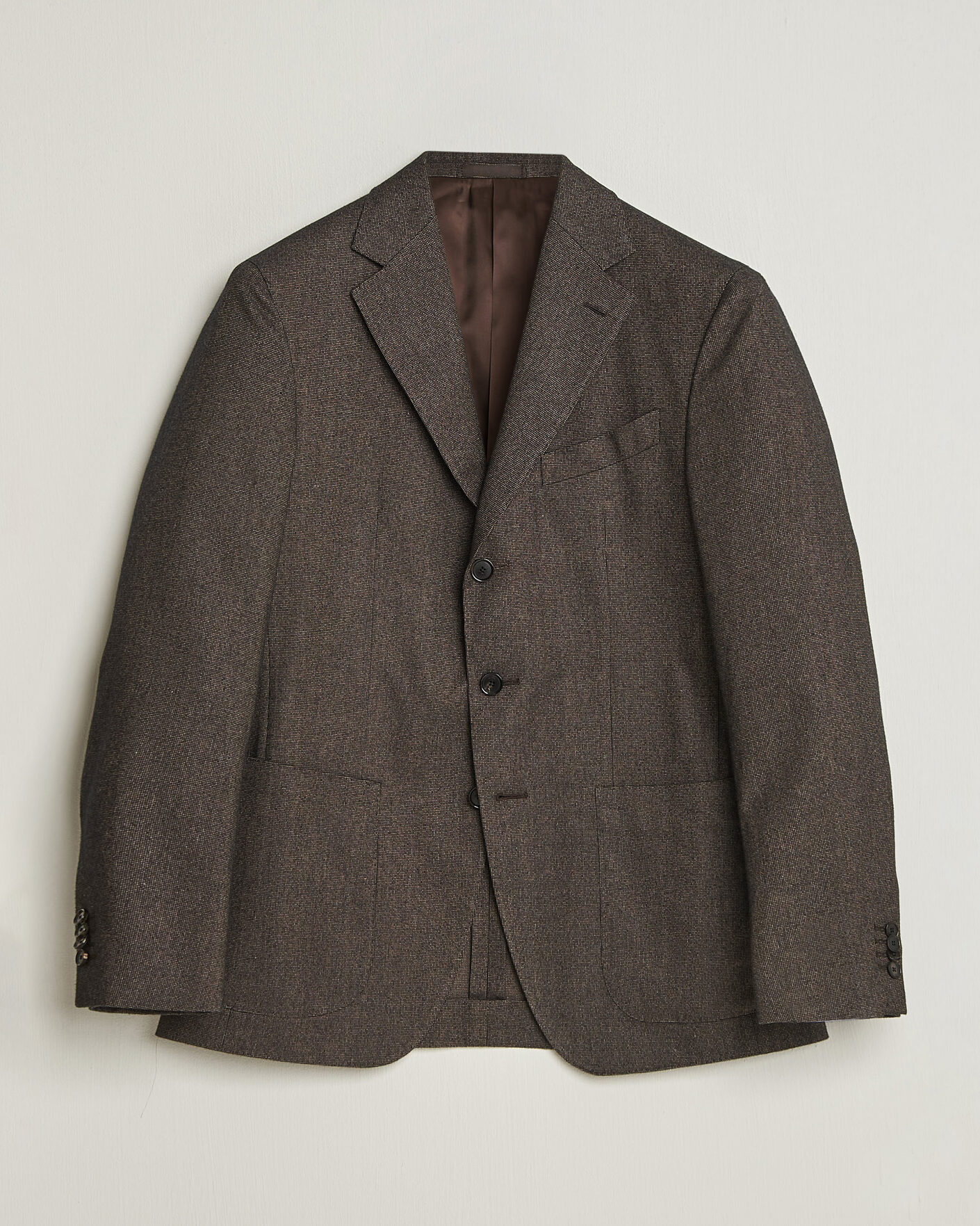 Heren | Blazers | Caruso | Aida Brushed Cotton Blazer Dark Brown