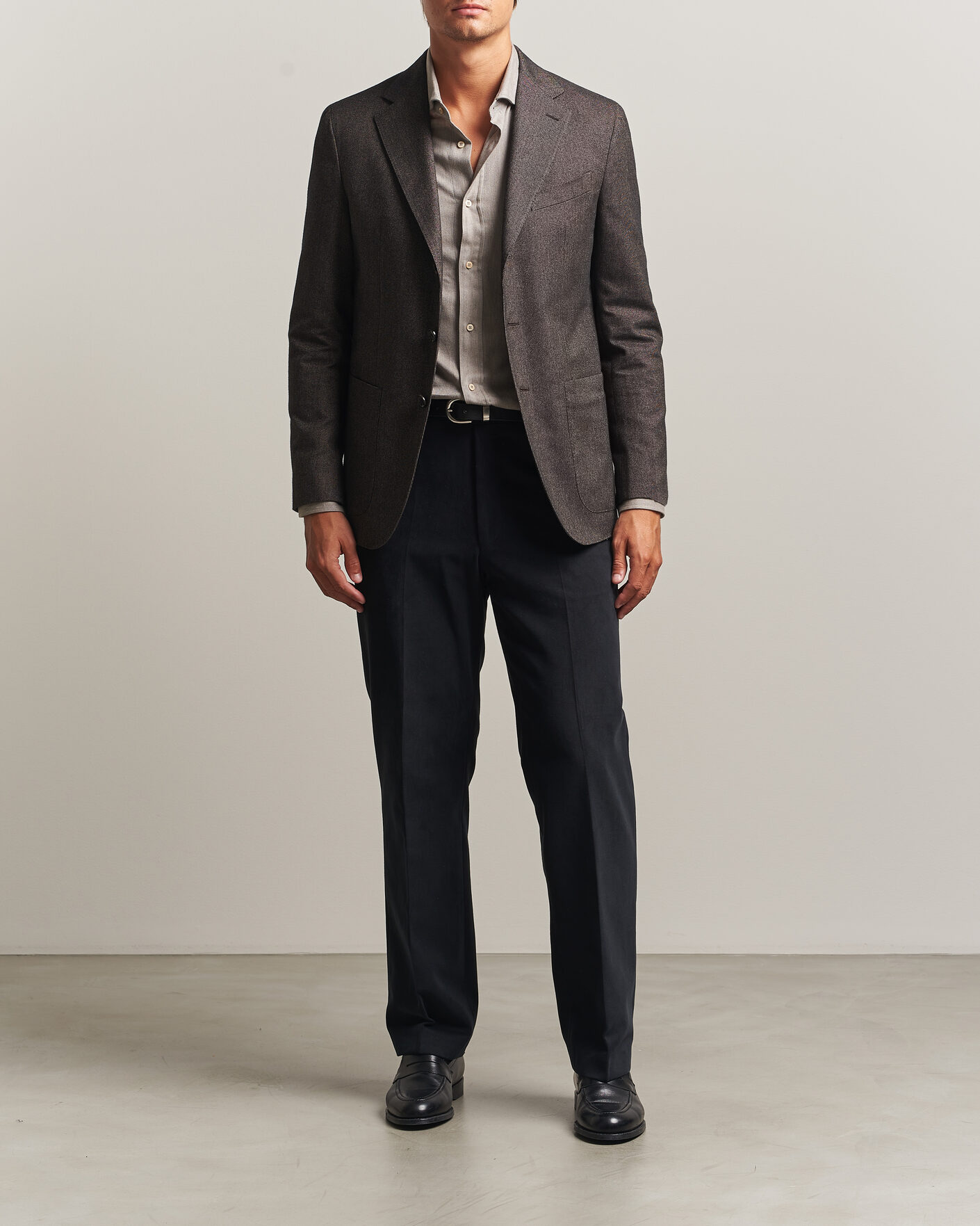 Heren | Blazers | Caruso | Aida Brushed Cotton Blazer Dark Brown