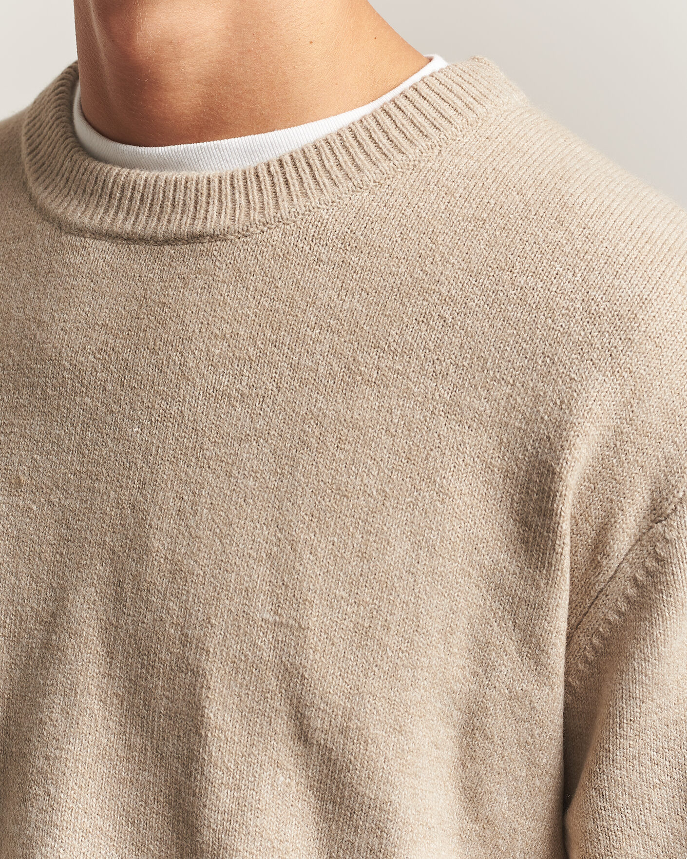 Homme | Pulls Et Tricots | KnowledgeCotton Apparel | Knitted Crewneck Feather Grey